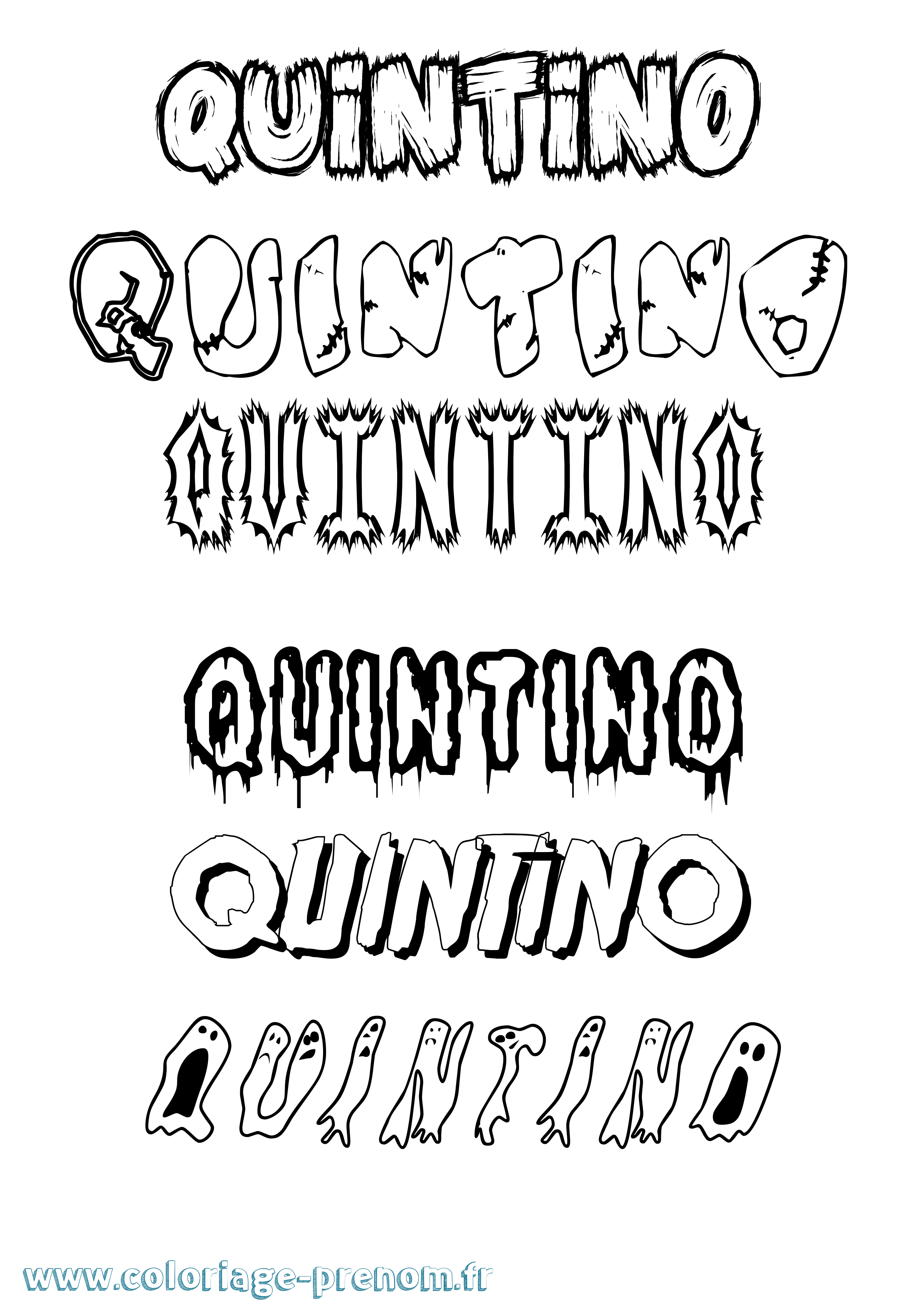 Coloriage prénom Quintino Frisson