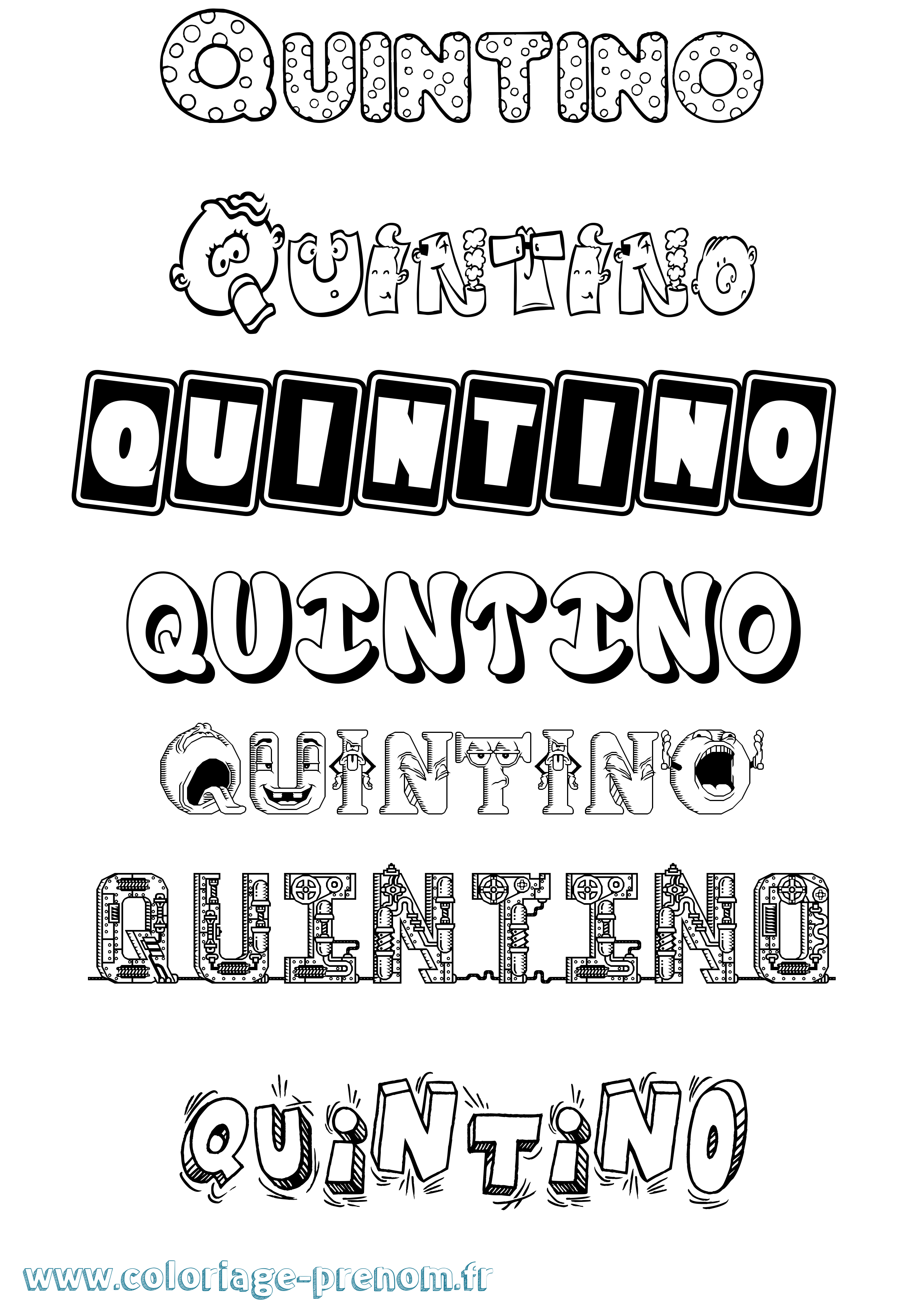 Coloriage prénom Quintino Fun