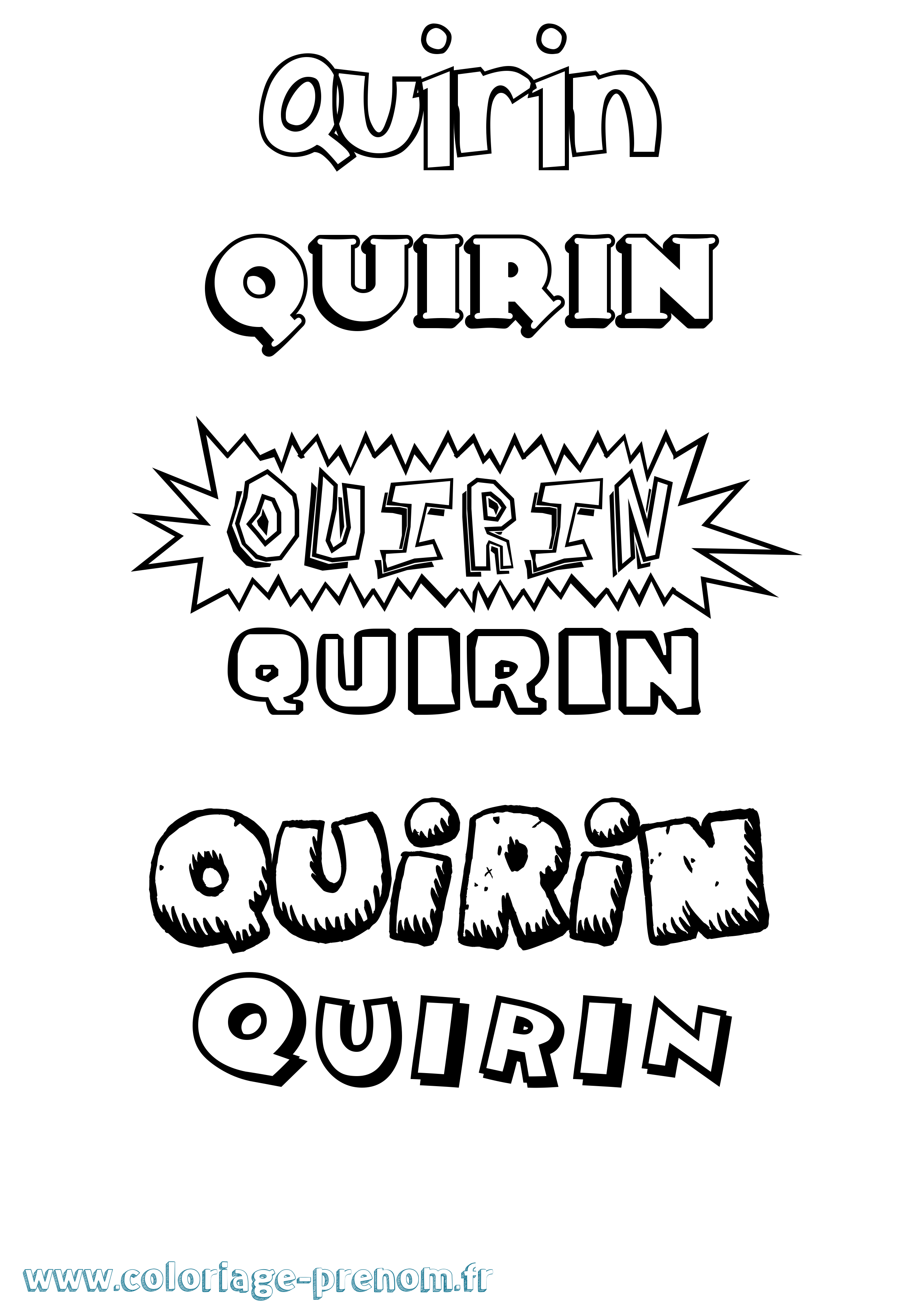 Coloriage prénom Quirin Dessin Animé