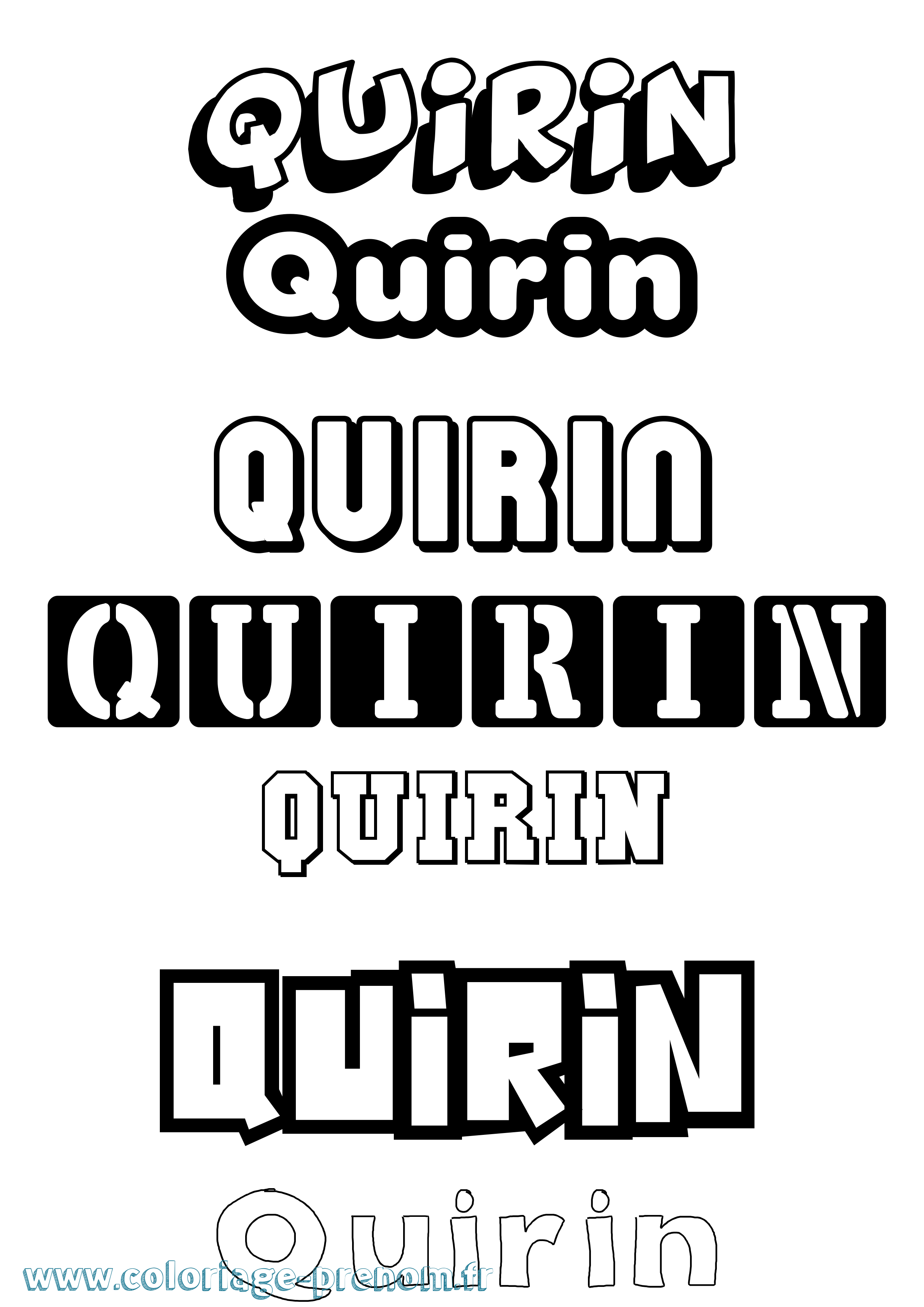 Coloriage prénom Quirin Simple