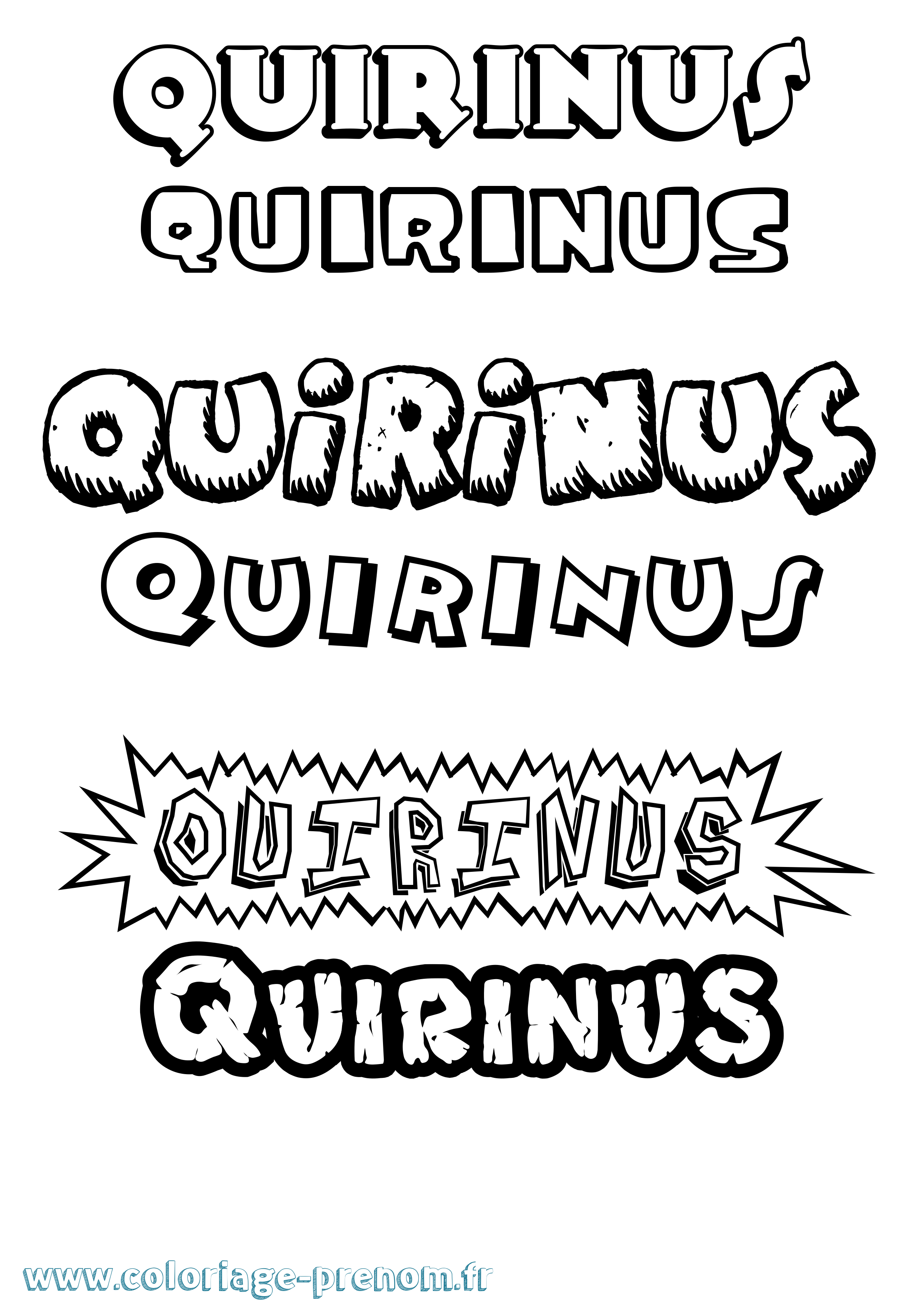Coloriage prénom Quirinus Dessin Animé