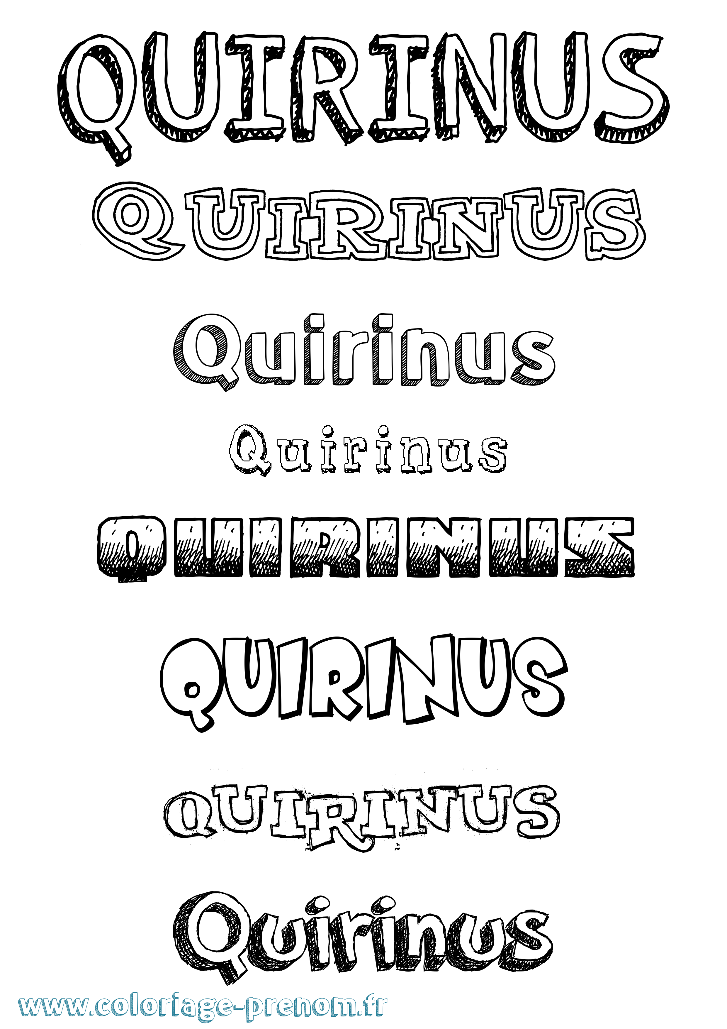 Coloriage prénom Quirinus Dessiné