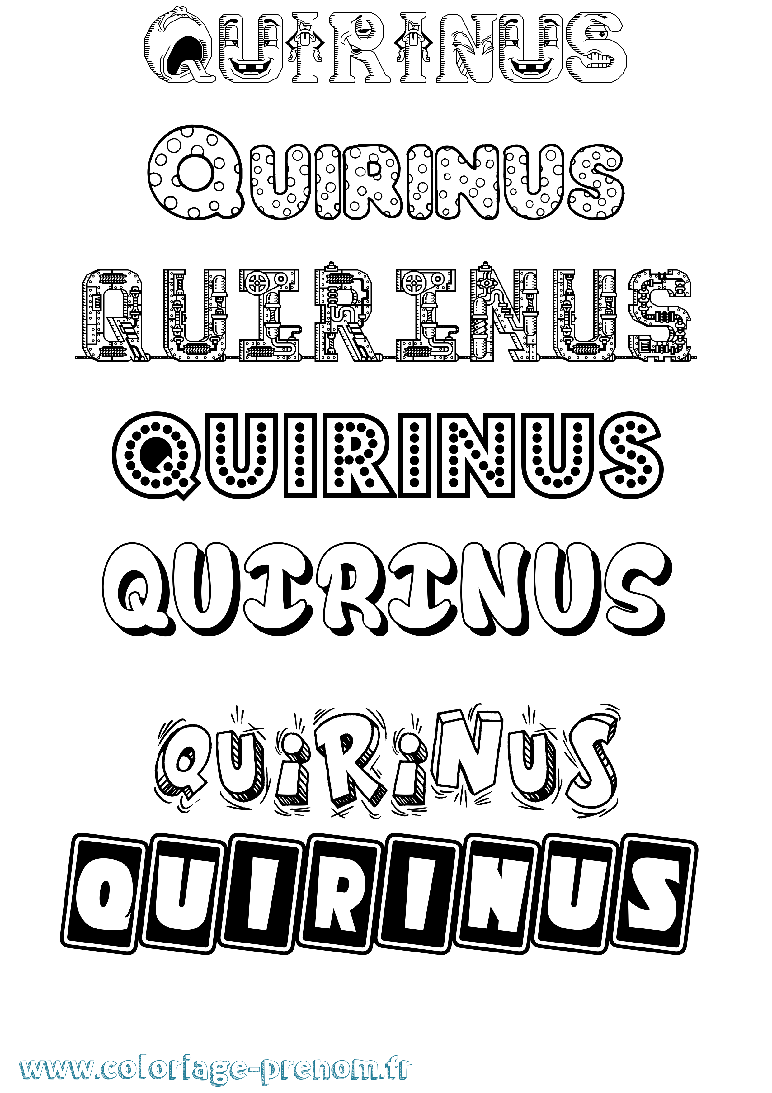 Coloriage prénom Quirinus Fun
