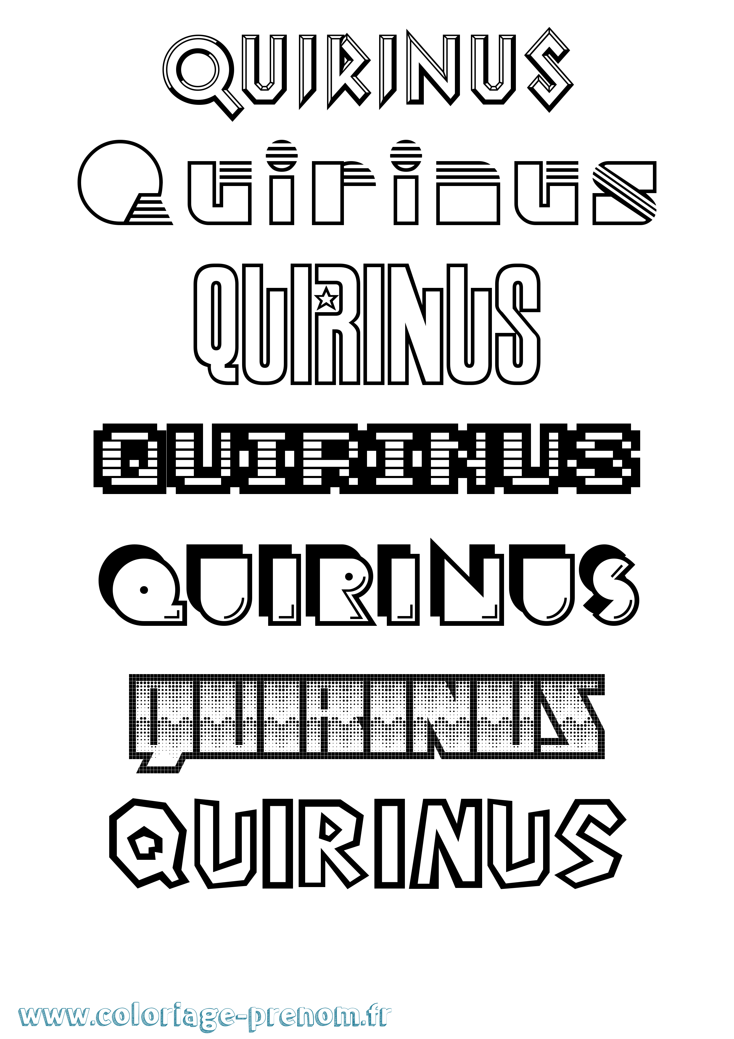 Coloriage prénom Quirinus Jeux Vidéos