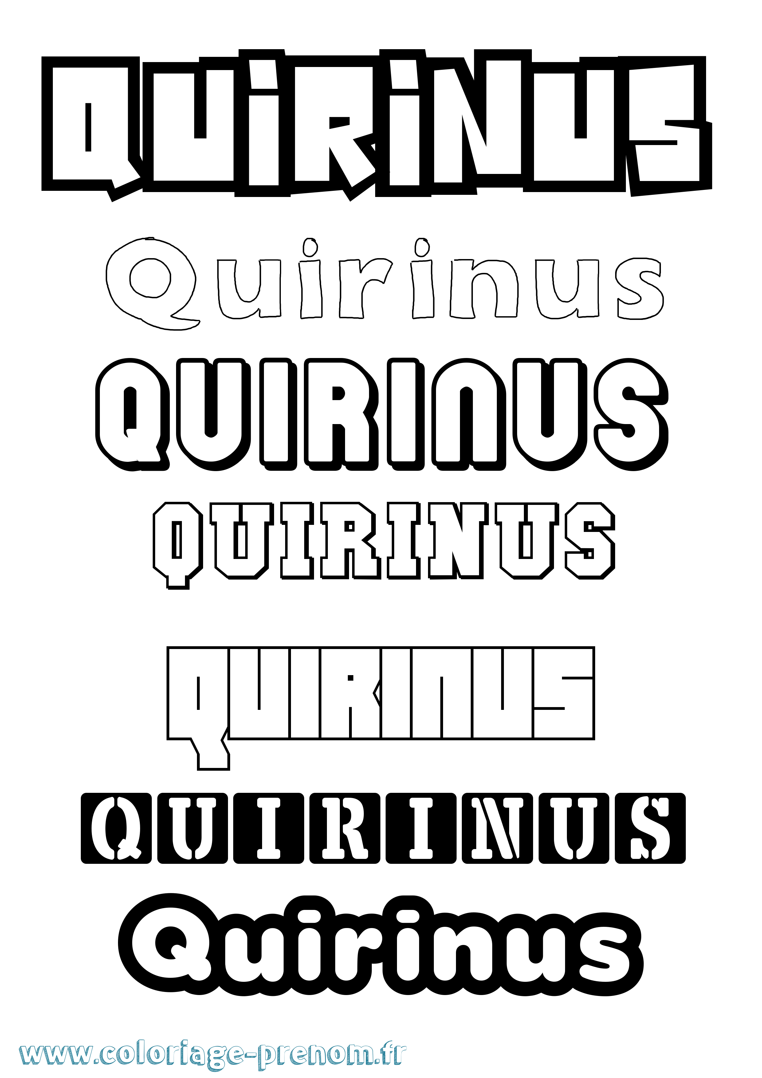 Coloriage prénom Quirinus Simple