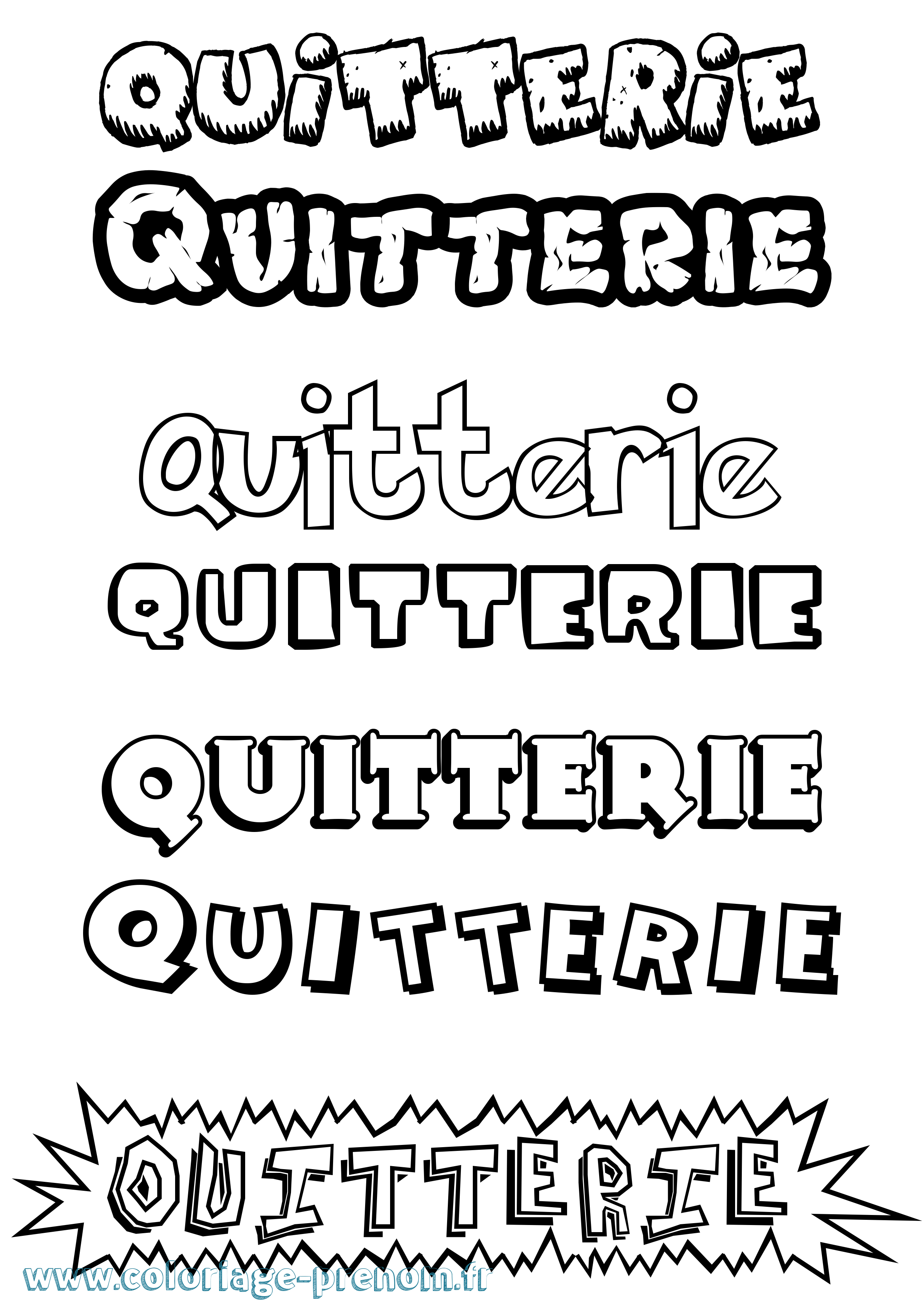 Coloriage prénom Quitterie