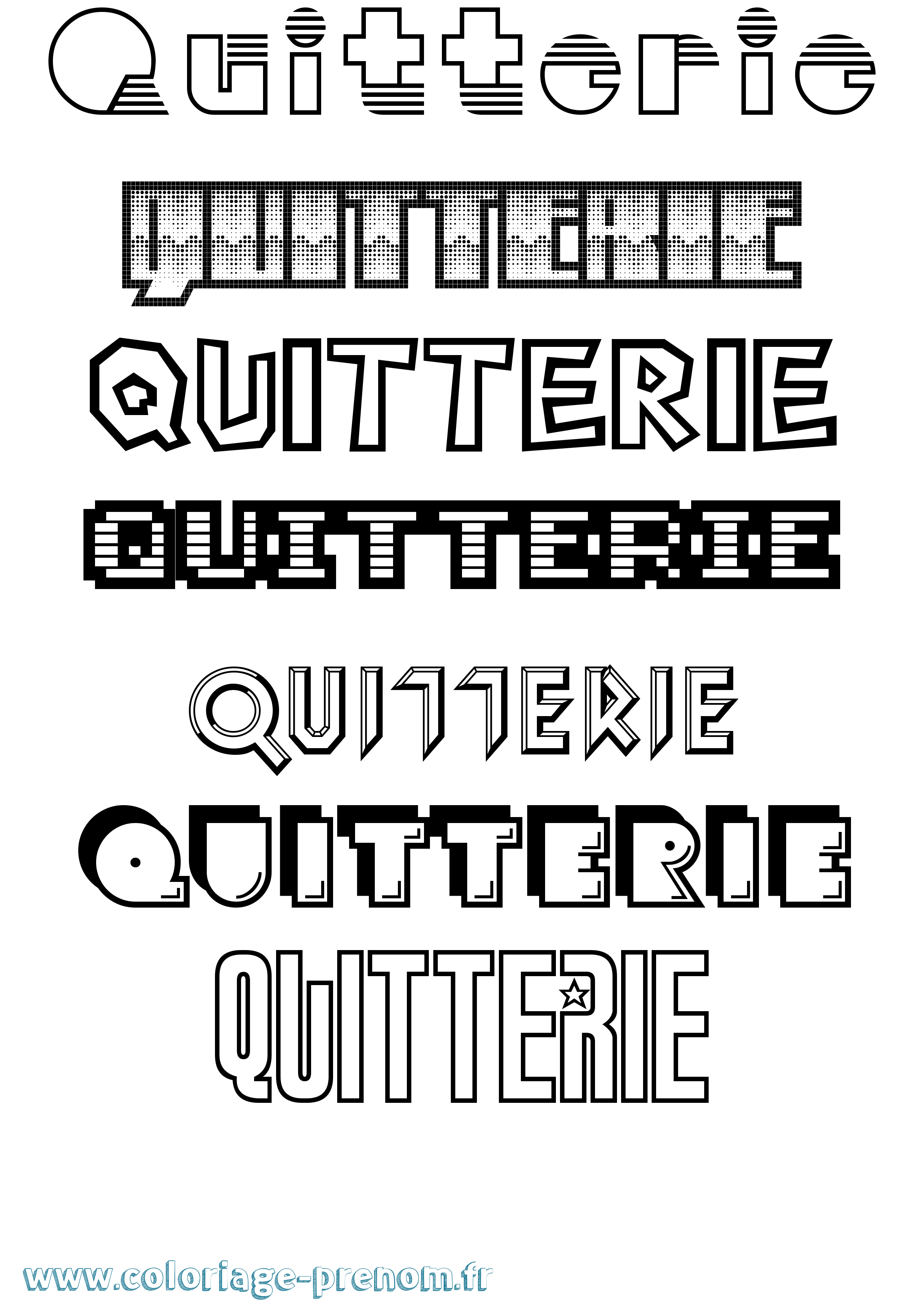 Coloriage prénom Quitterie