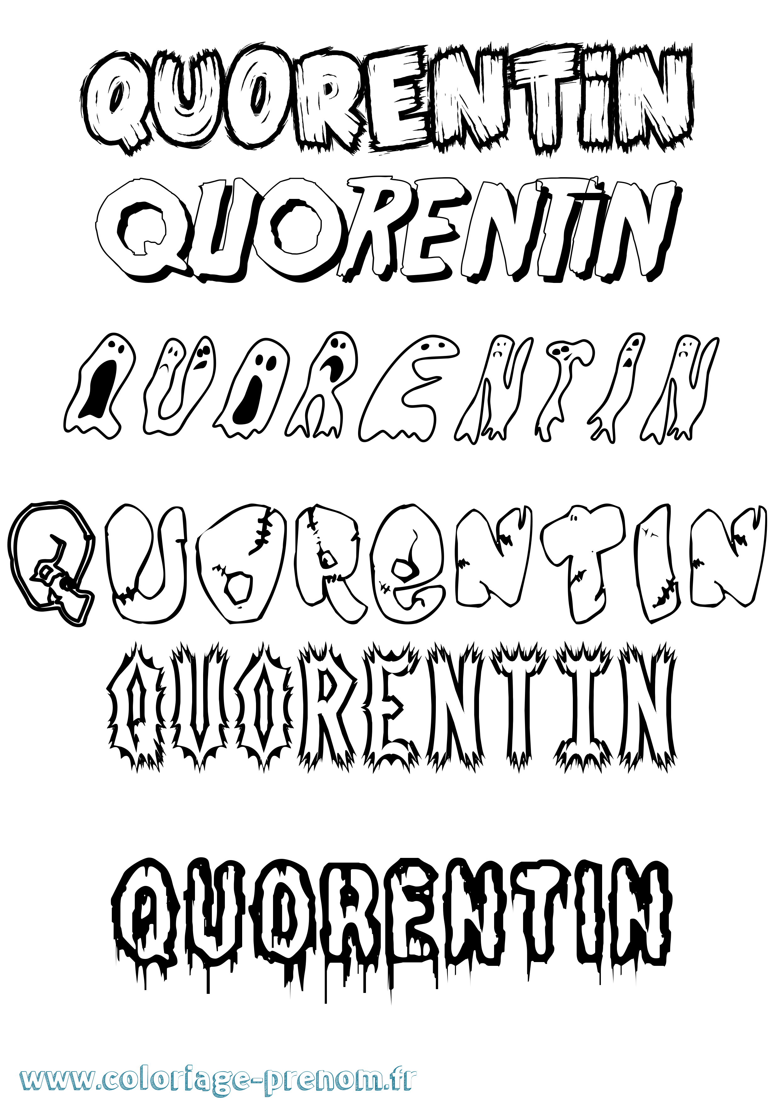 Coloriage prénom Quorentin Frisson