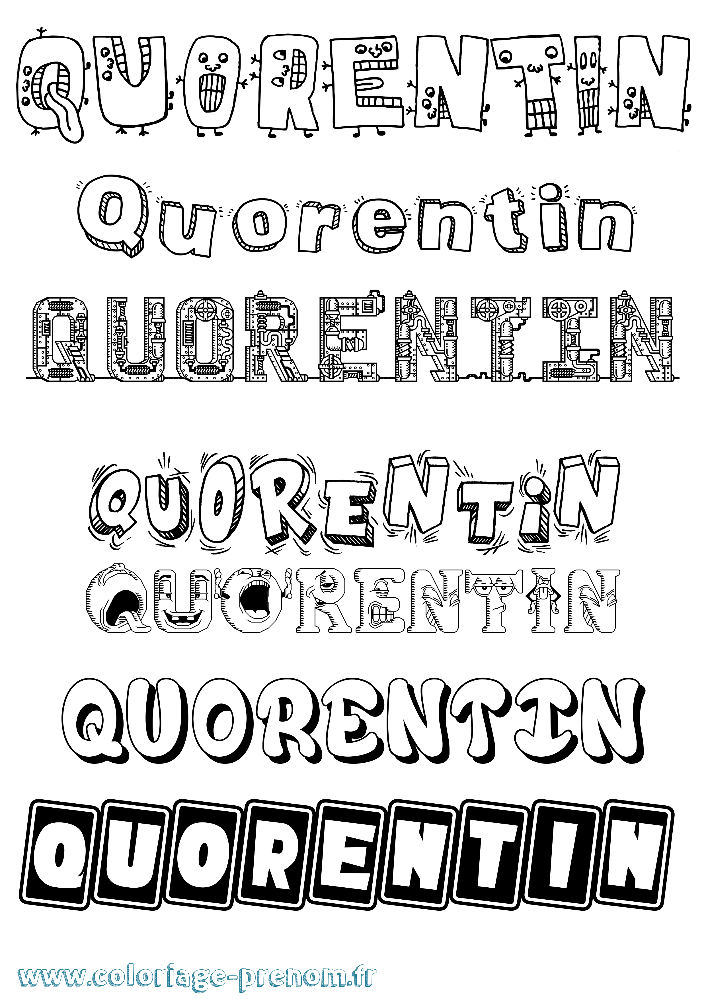 Coloriage prénom Quorentin Fun