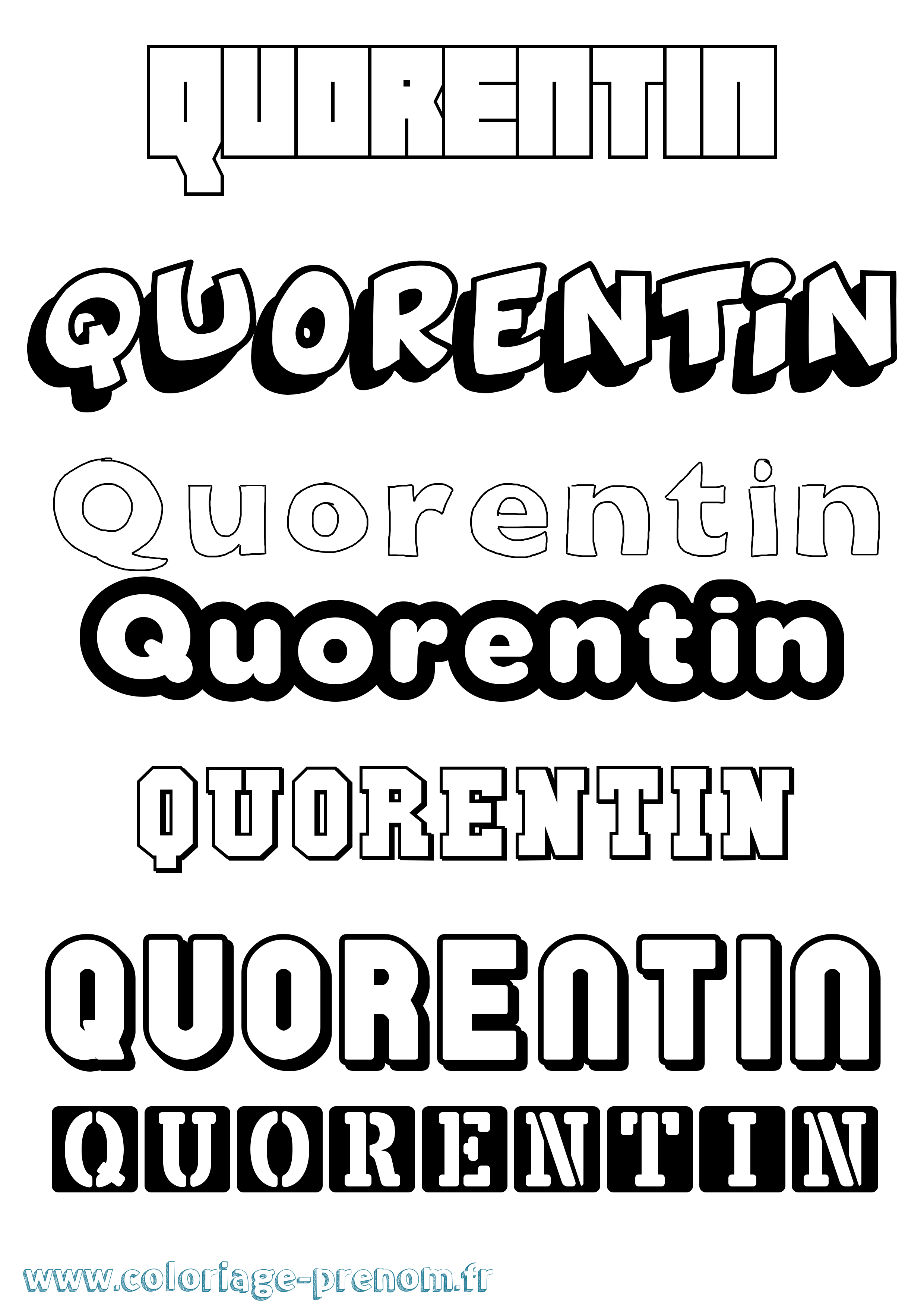 Coloriage prénom Quorentin Simple