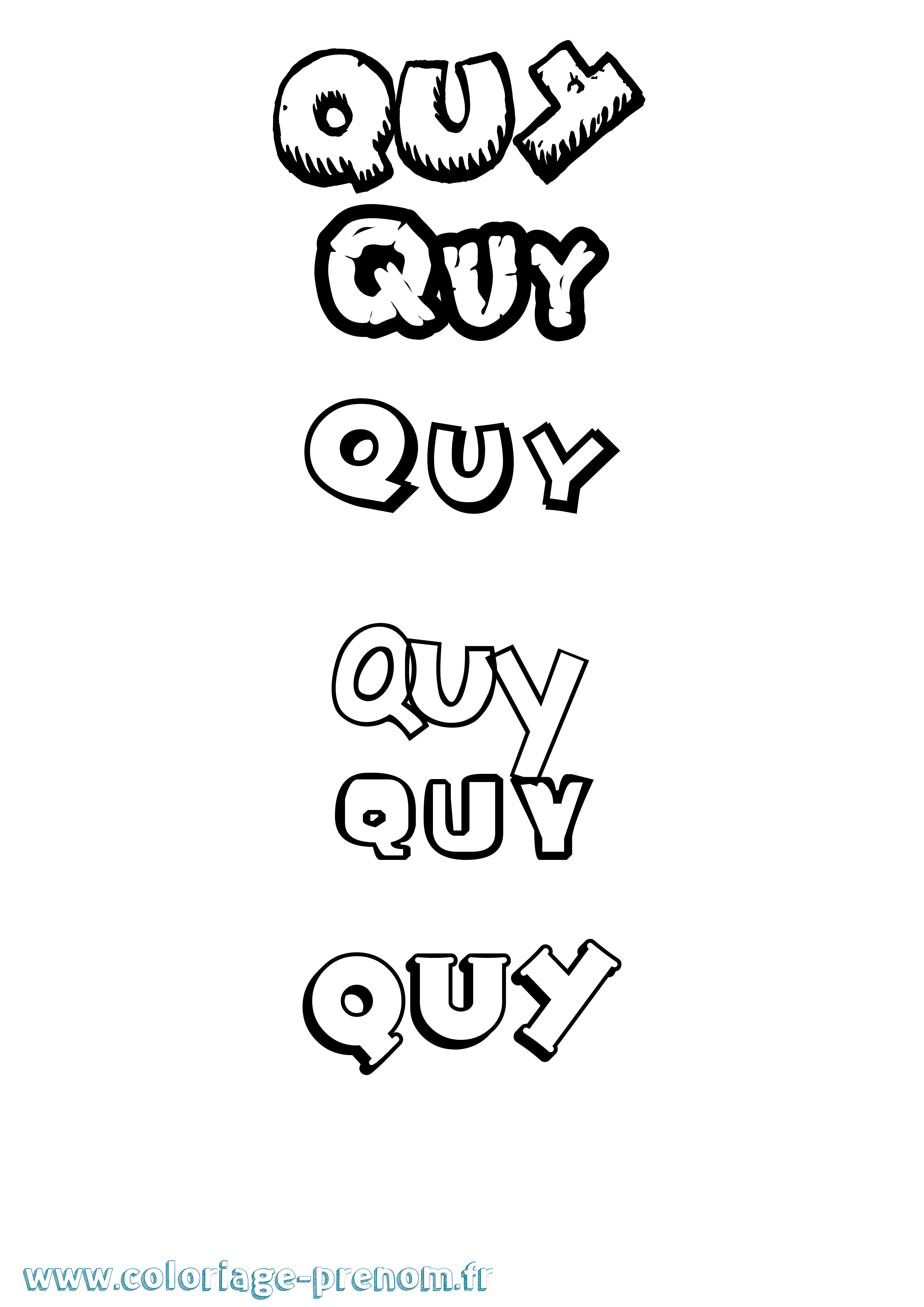 Coloriage Quy Dessin Animé Coloriage prénom Quy Dessin Animé