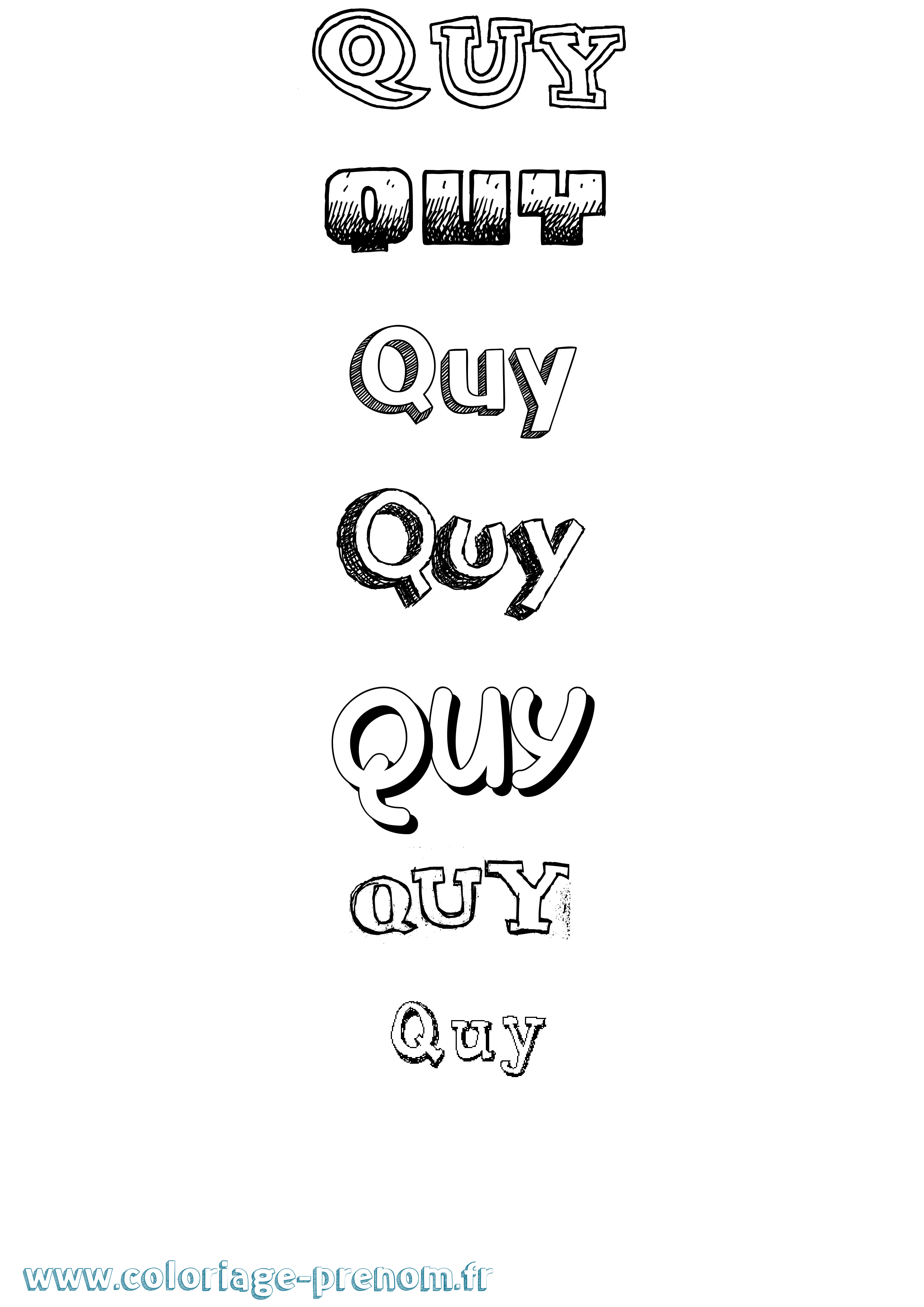 Coloriage Quy Dessiné Coloriage prénom Quy Dessiné