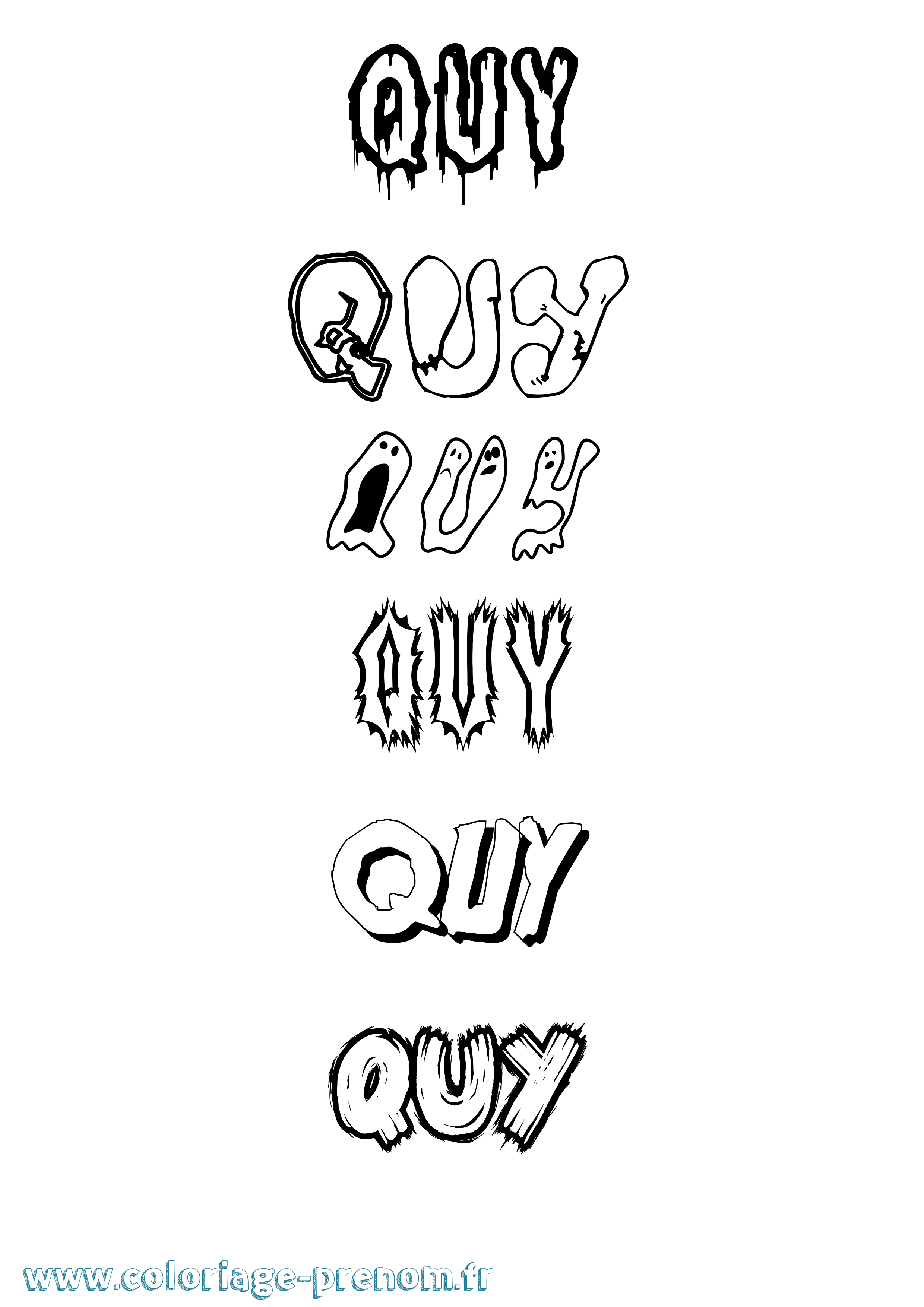 Coloriage Quy Frisson Coloriage prénom Quy Frisson