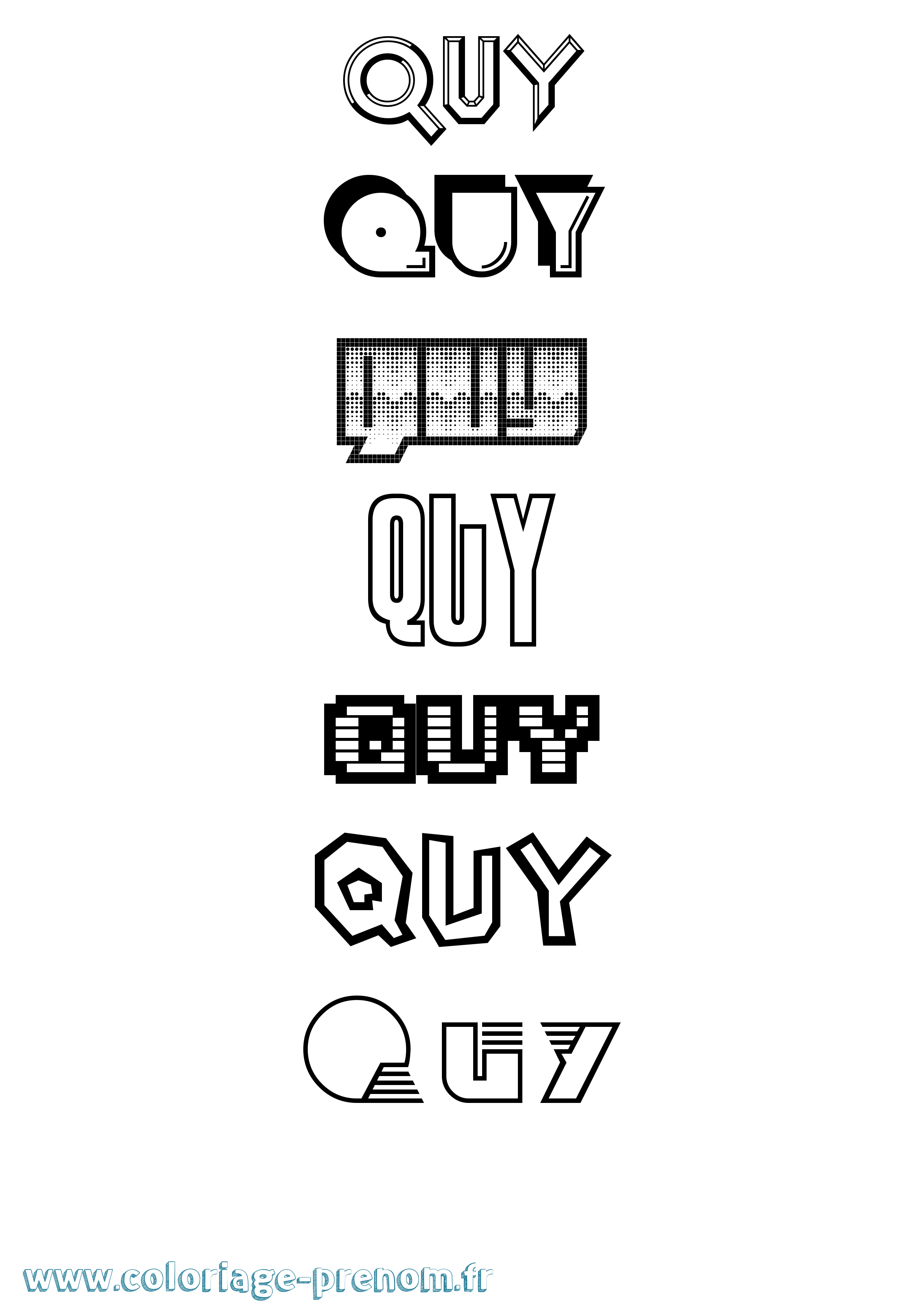Coloriage Quy Jeux Vidéos Coloriage prénom Quy Jeux Vidéos