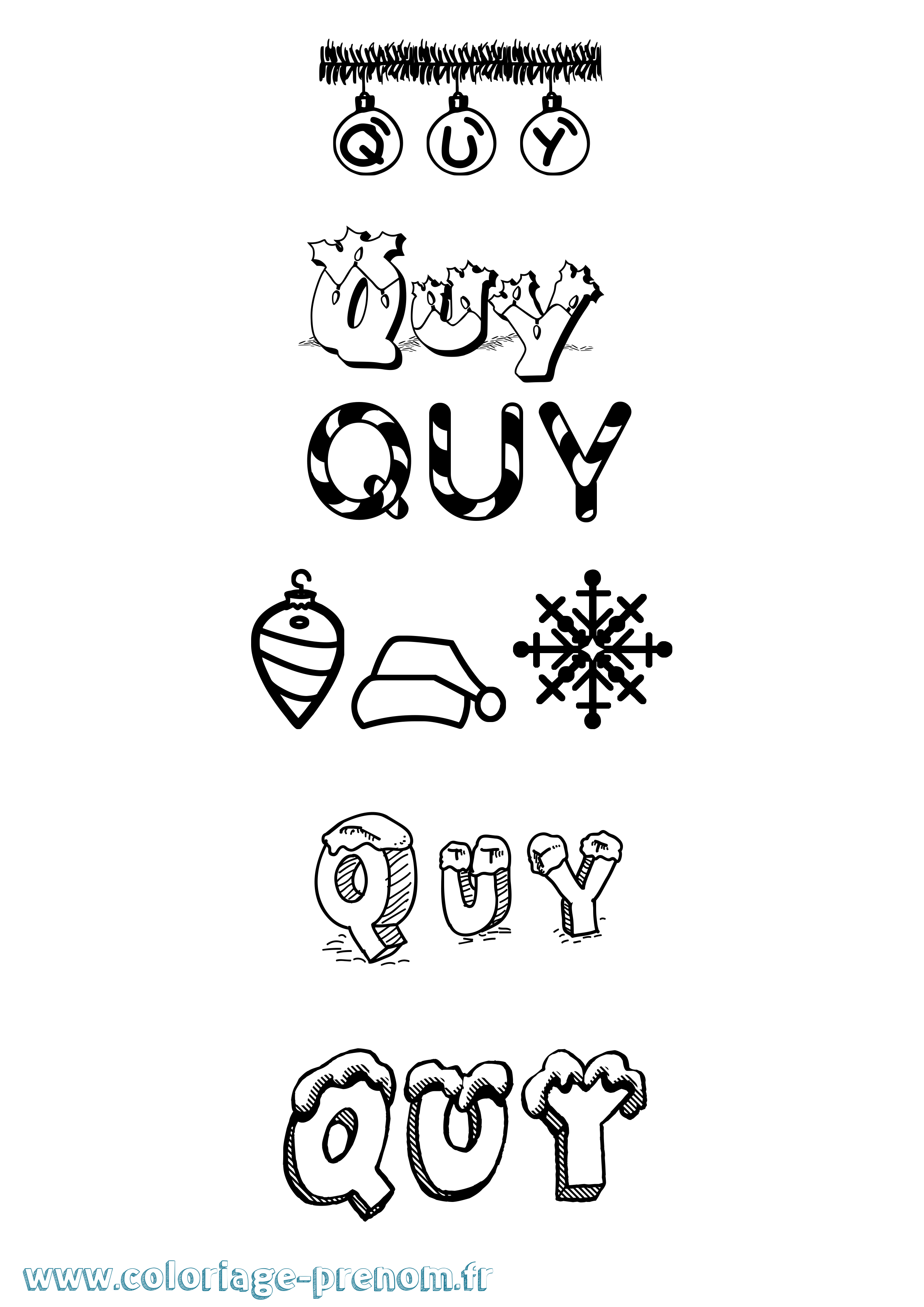 Coloriage Quy Noël Coloriage prénom Quy Noël