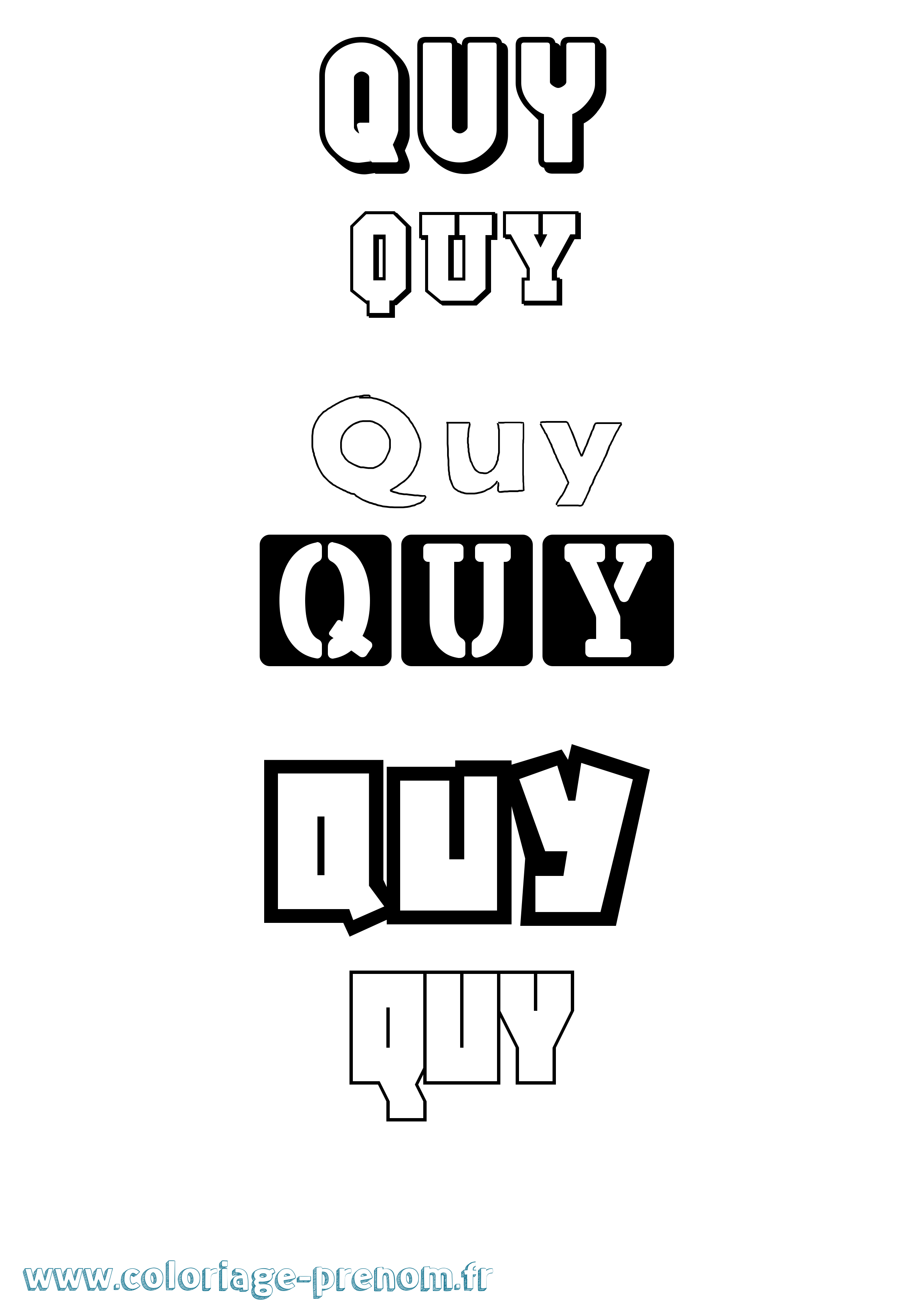 Coloriage Quy Simple Coloriage prénom Quy Simple