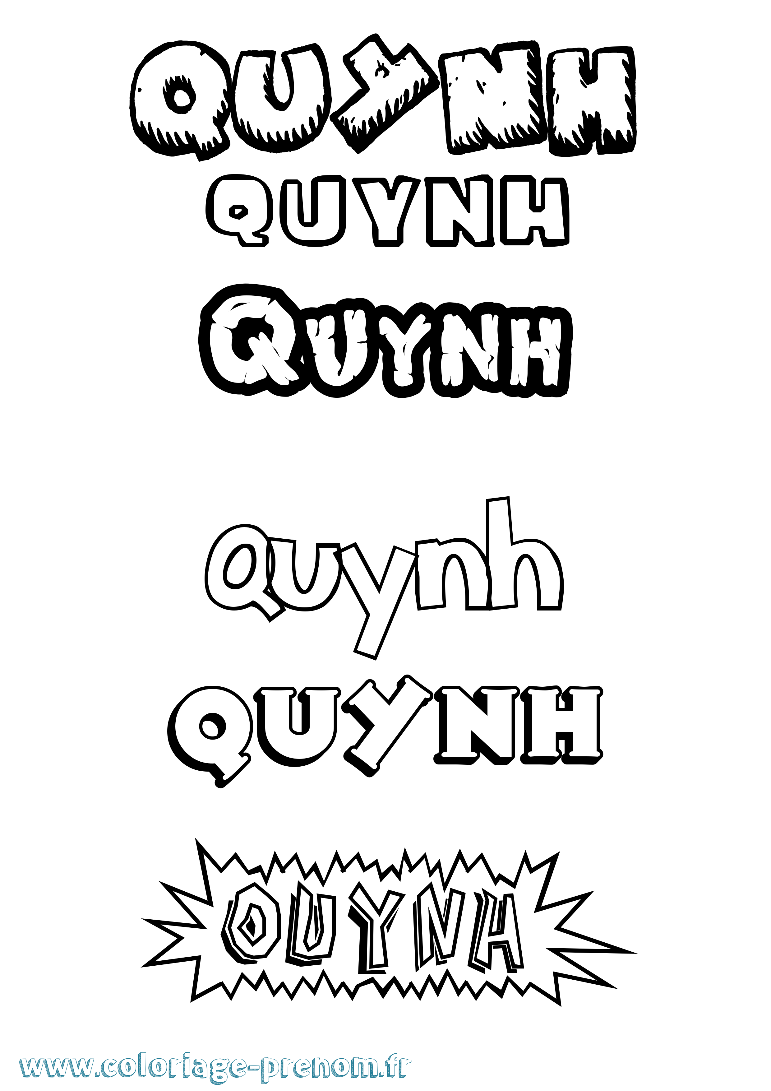 Coloriage prénom Quynh Dessin Animé