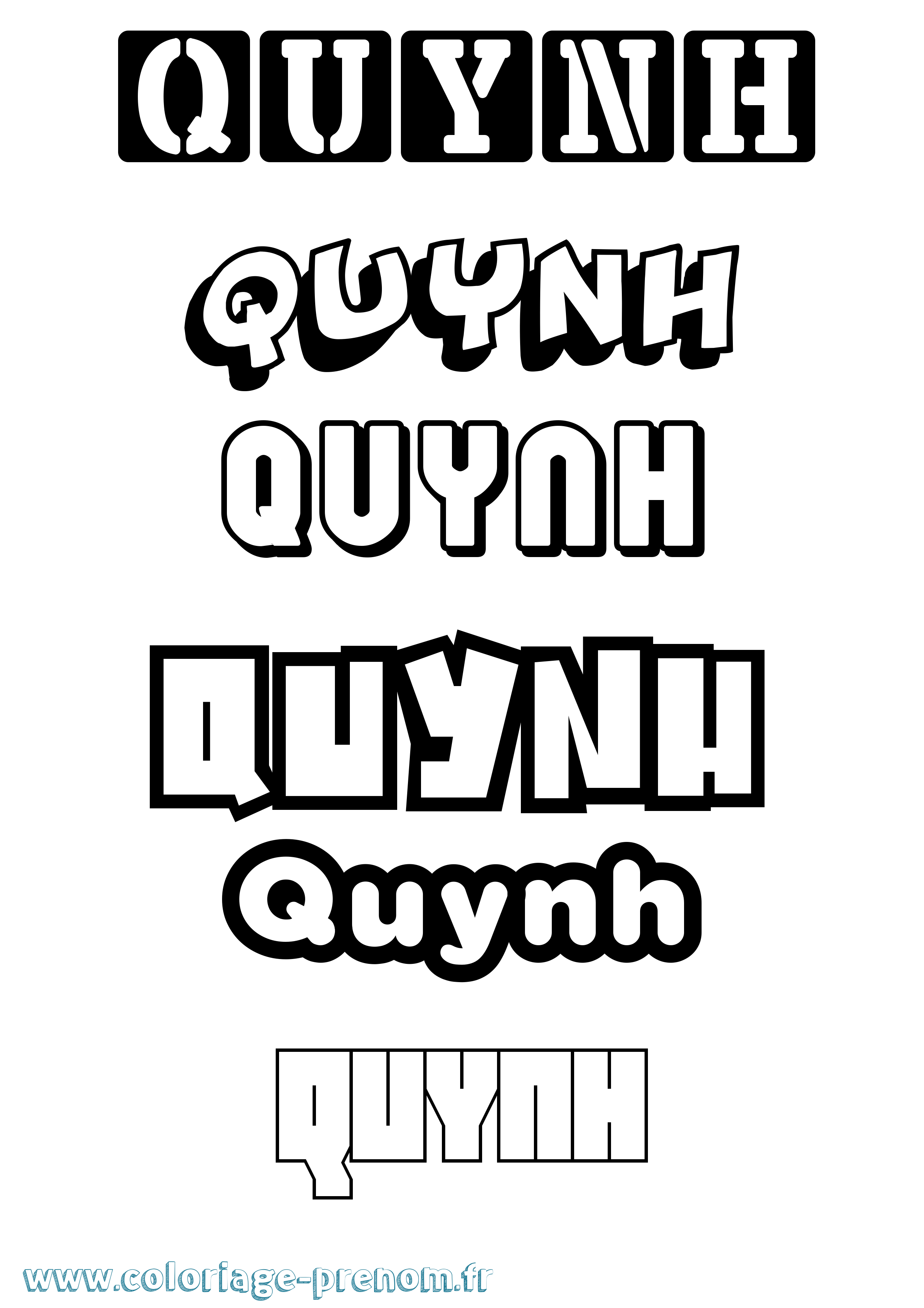 Coloriage prénom Quynh Simple