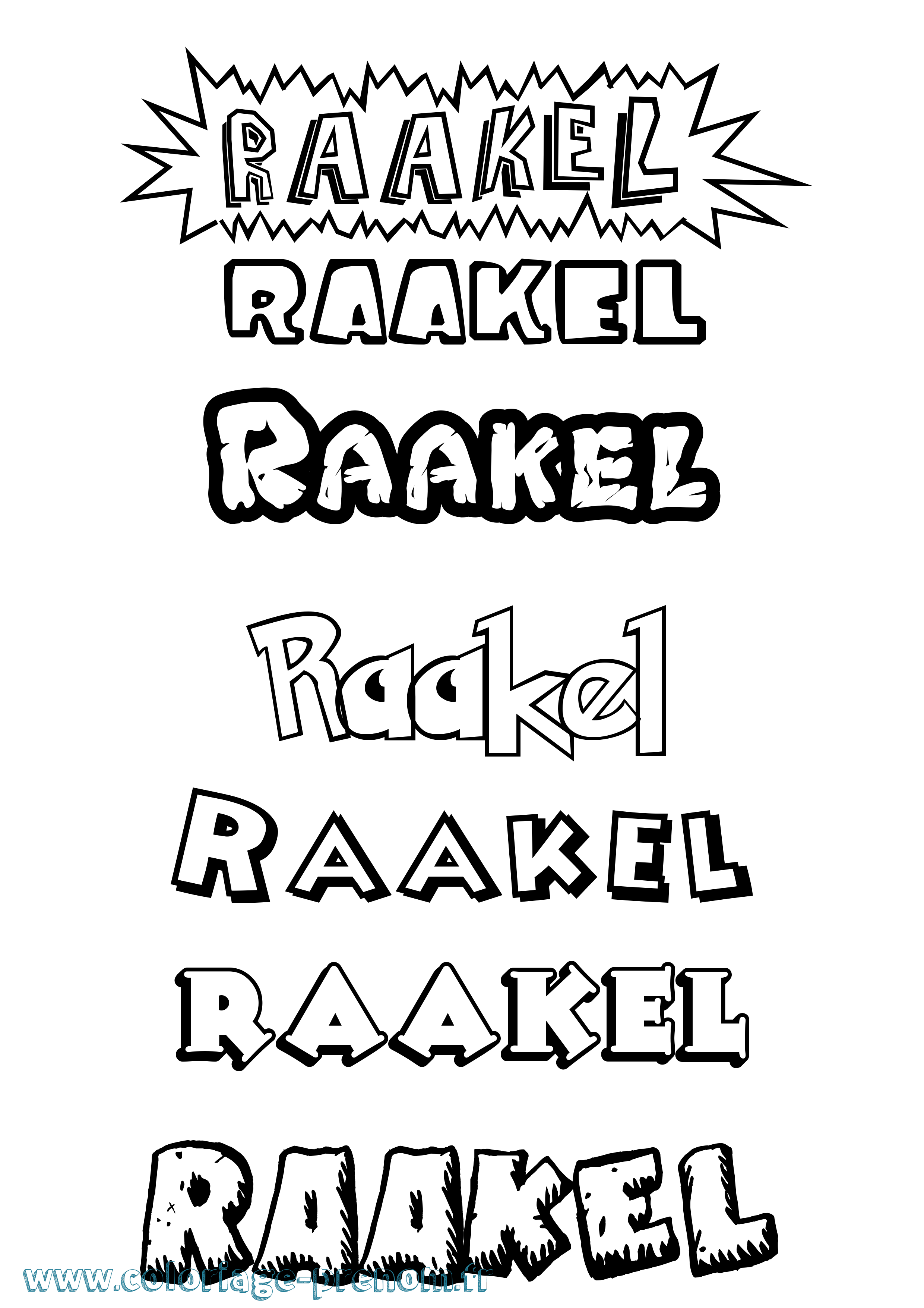 Coloriage prénom Raakel Dessin Animé