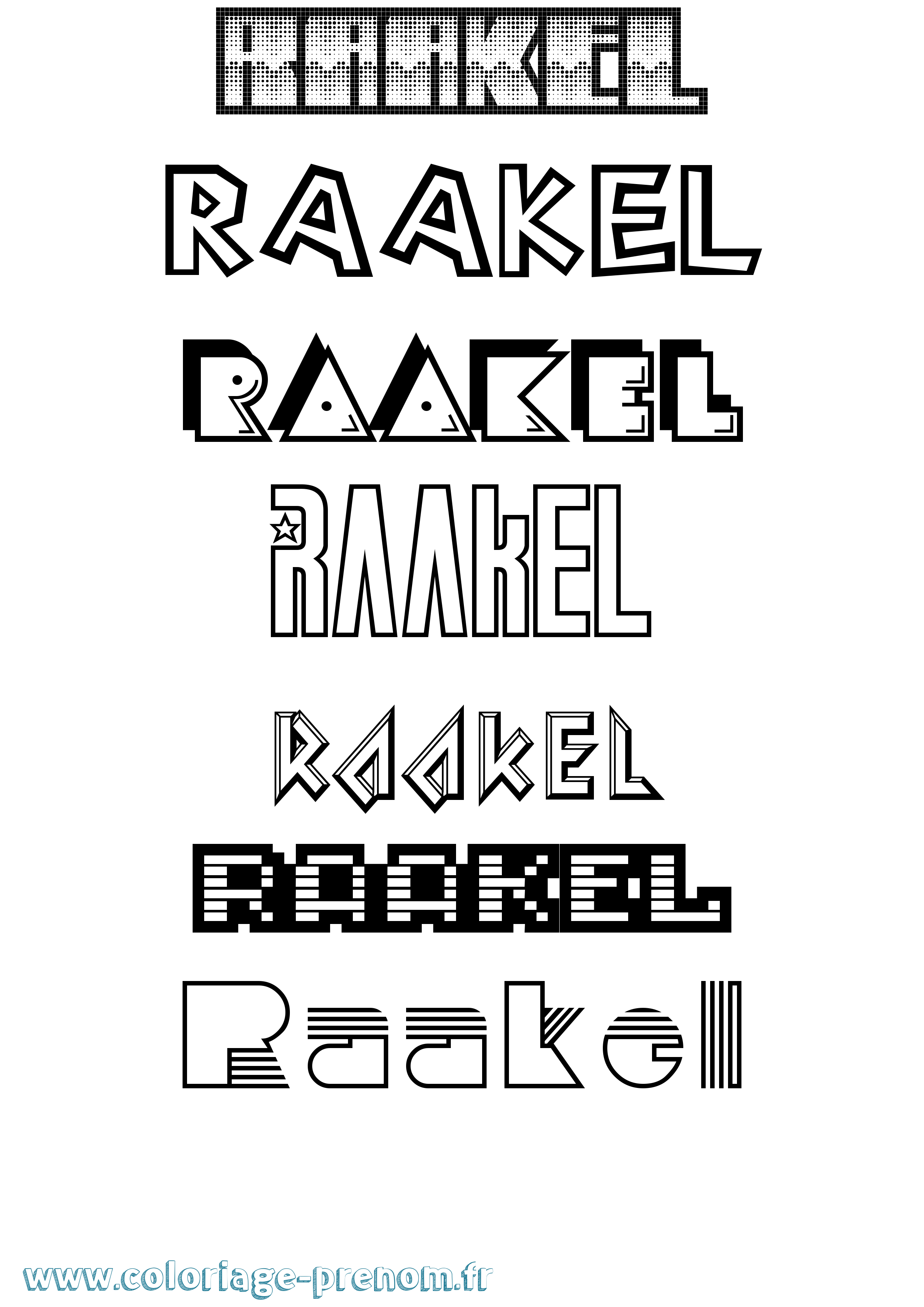 Coloriage prénom Raakel Jeux Vidéos