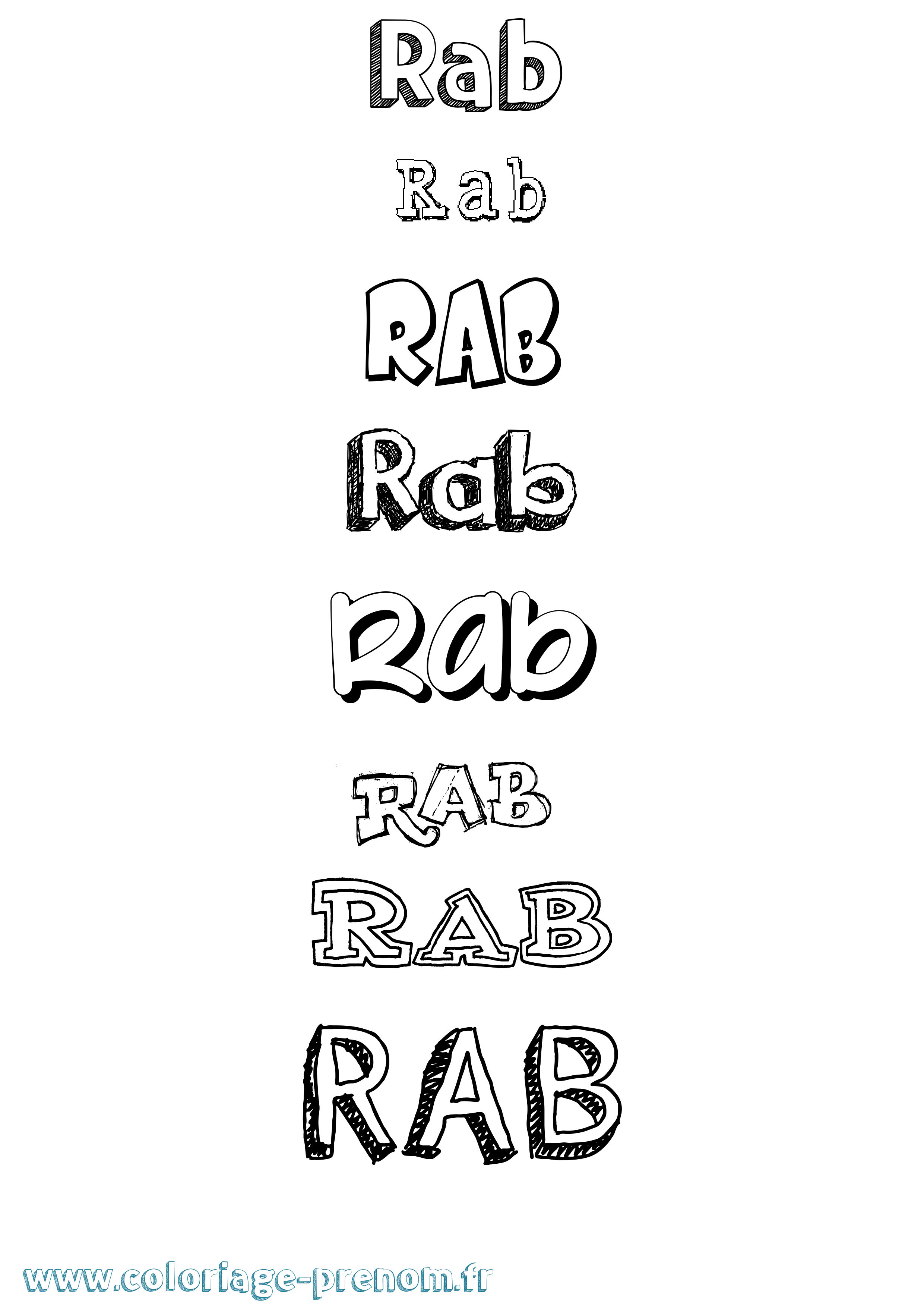 Coloriage prénom Rab Dessiné