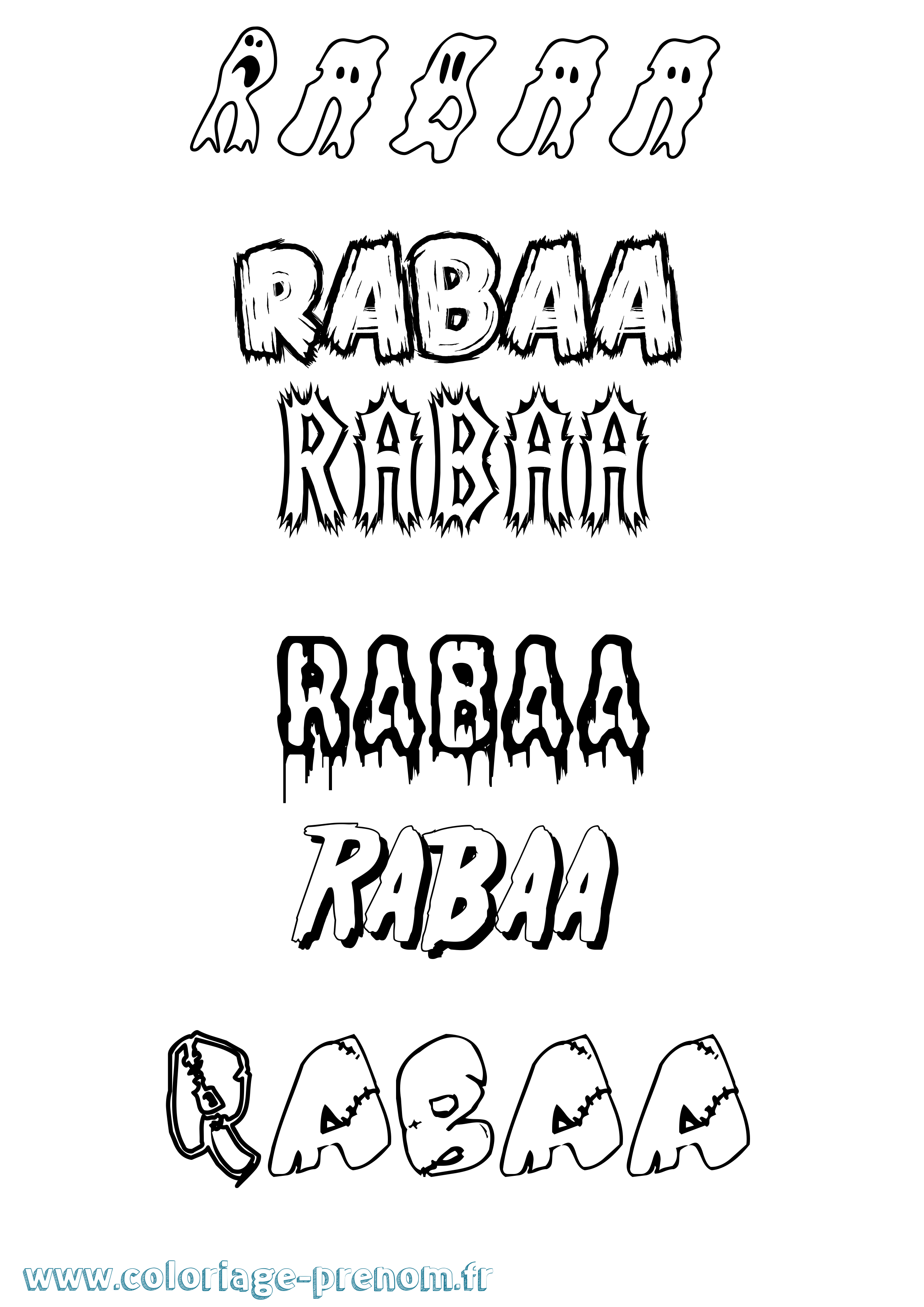 Coloriage Rabaa Frisson Coloriage prénom Rabaa Frisson