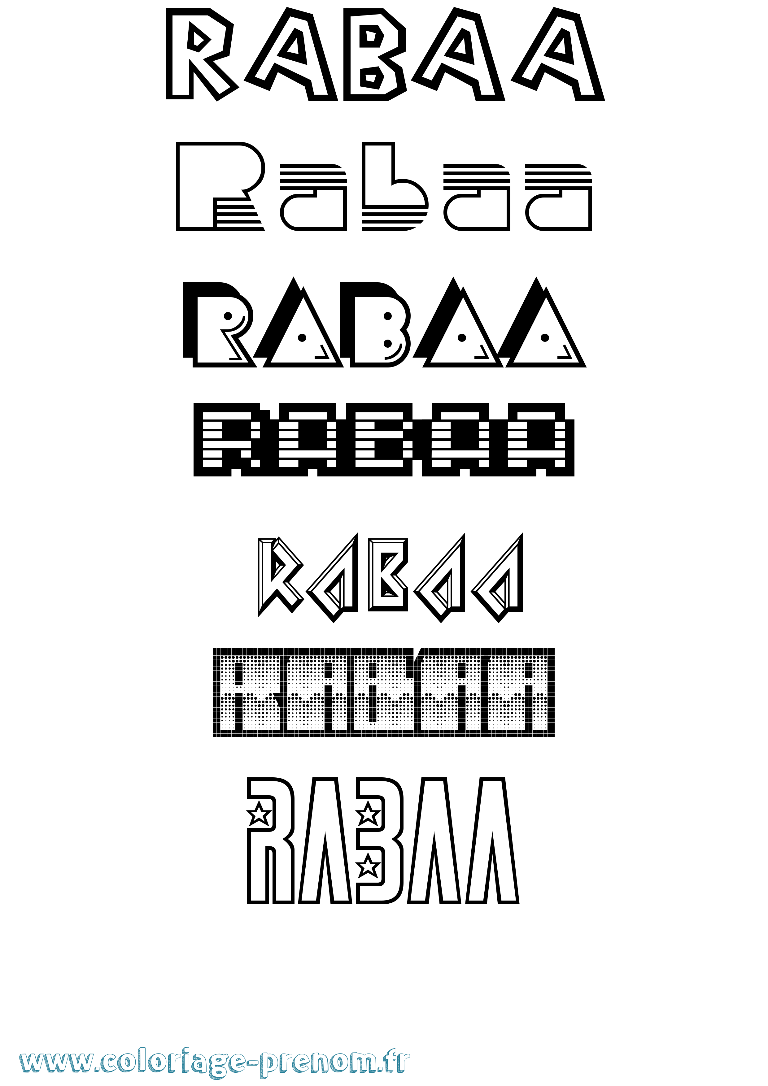 Coloriage Rabaa Jeux Vidéos Coloriage prénom Rabaa Jeux Vidéos