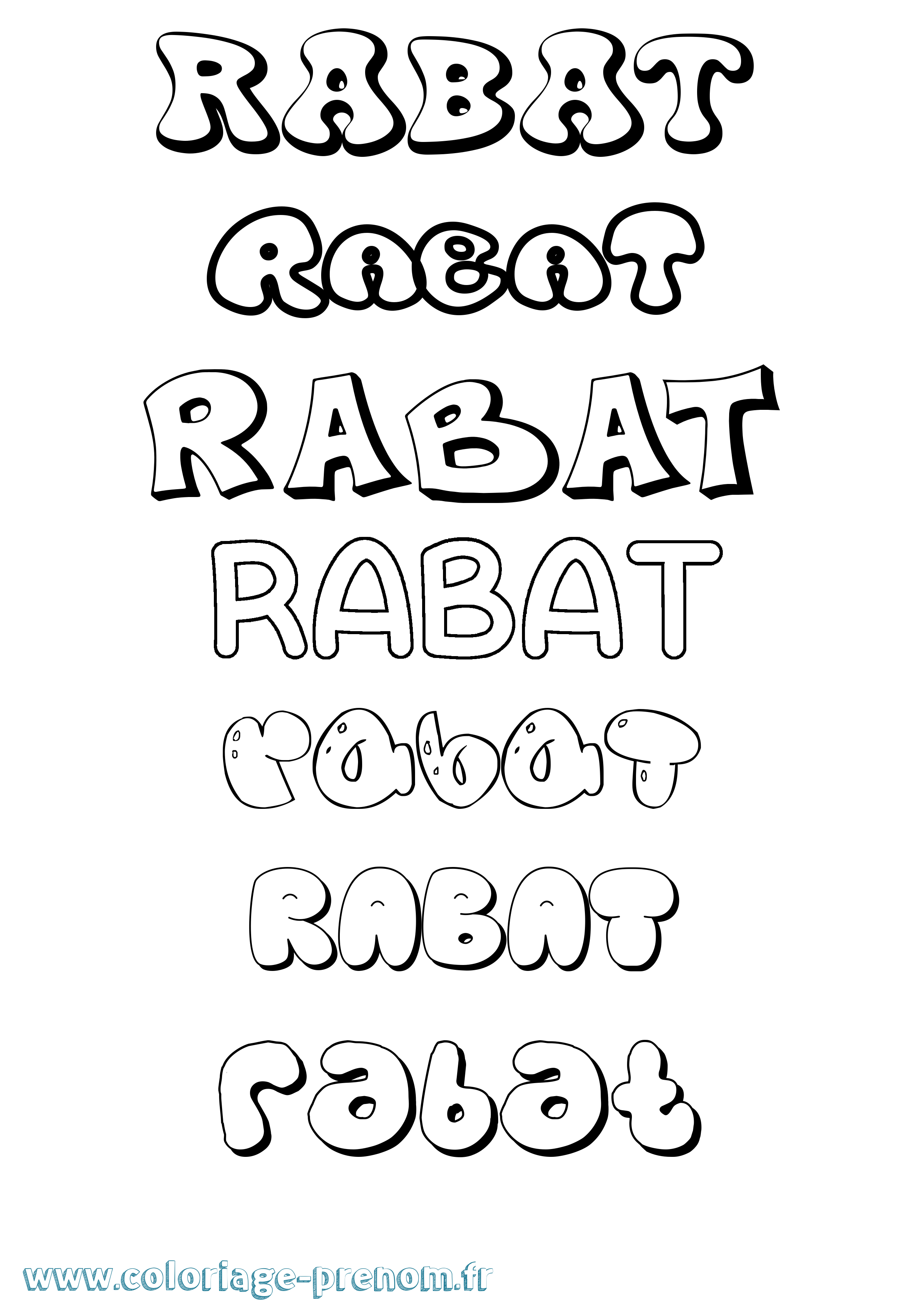 Coloriage Rabat Bubble Coloriage prénom Rabat Bubble