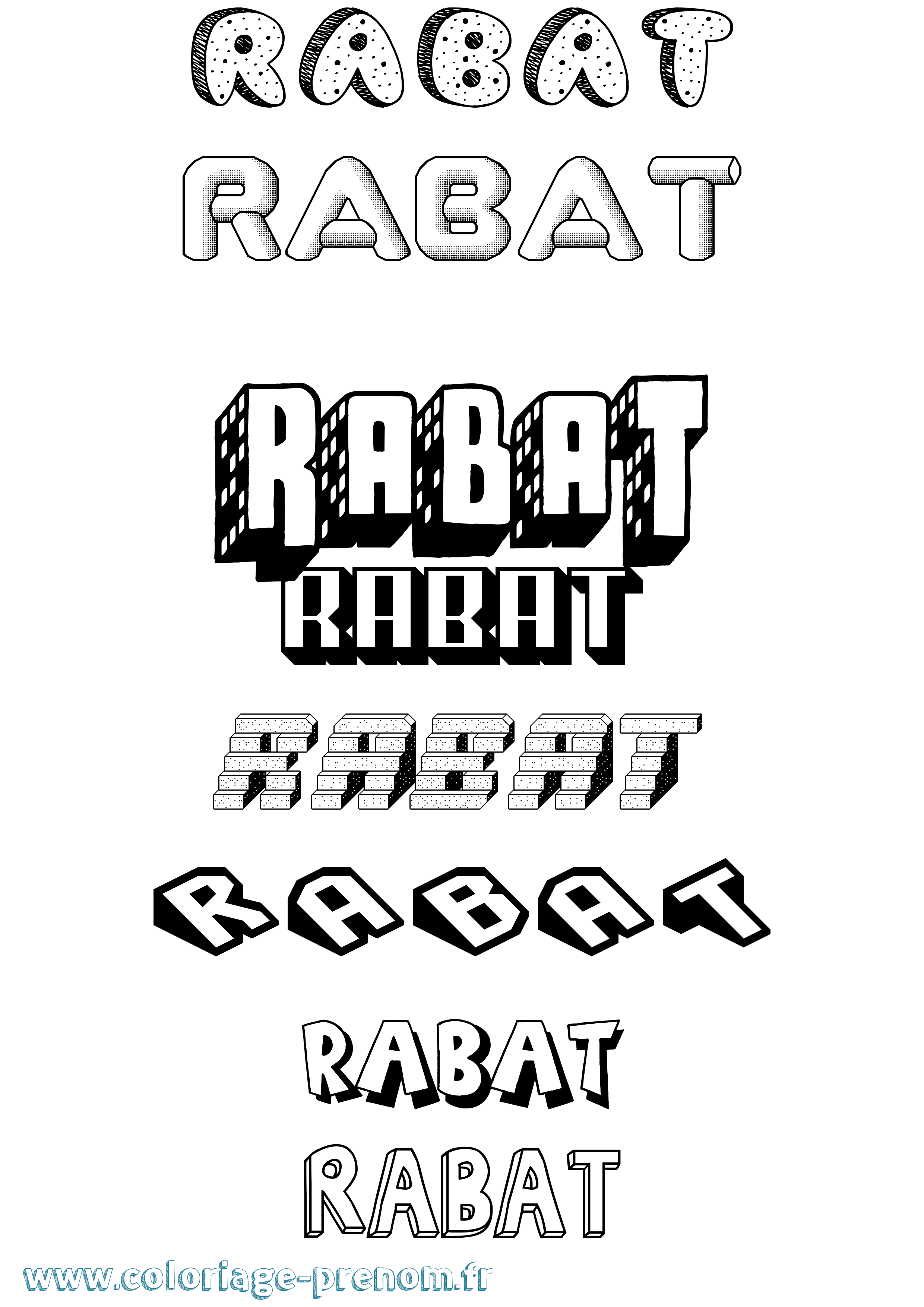 Coloriage Rabat Effet 3D Coloriage prénom Rabat Effet 3D