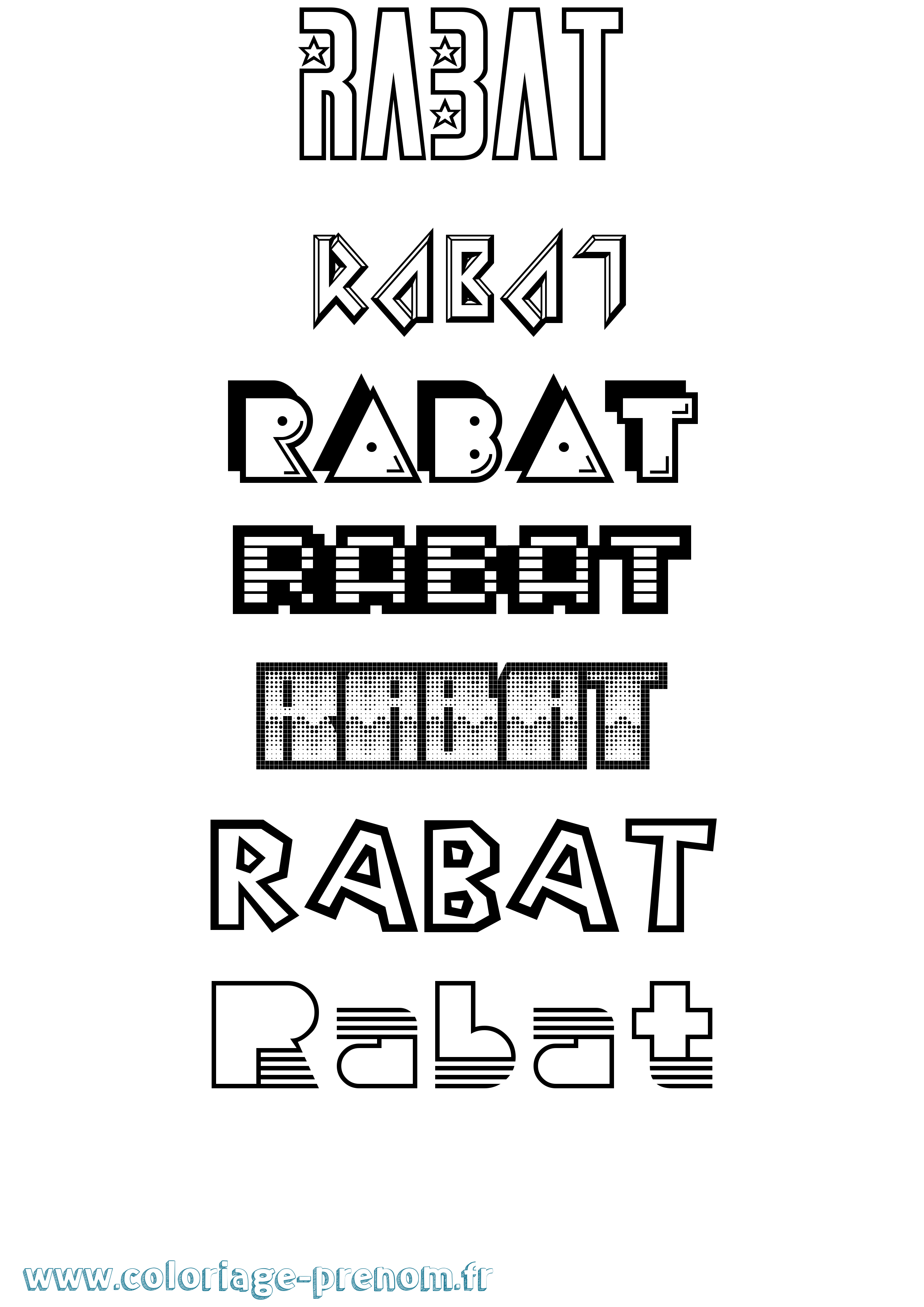Coloriage Rabat Jeux Vidéos Coloriage prénom Rabat Jeux Vidéos
