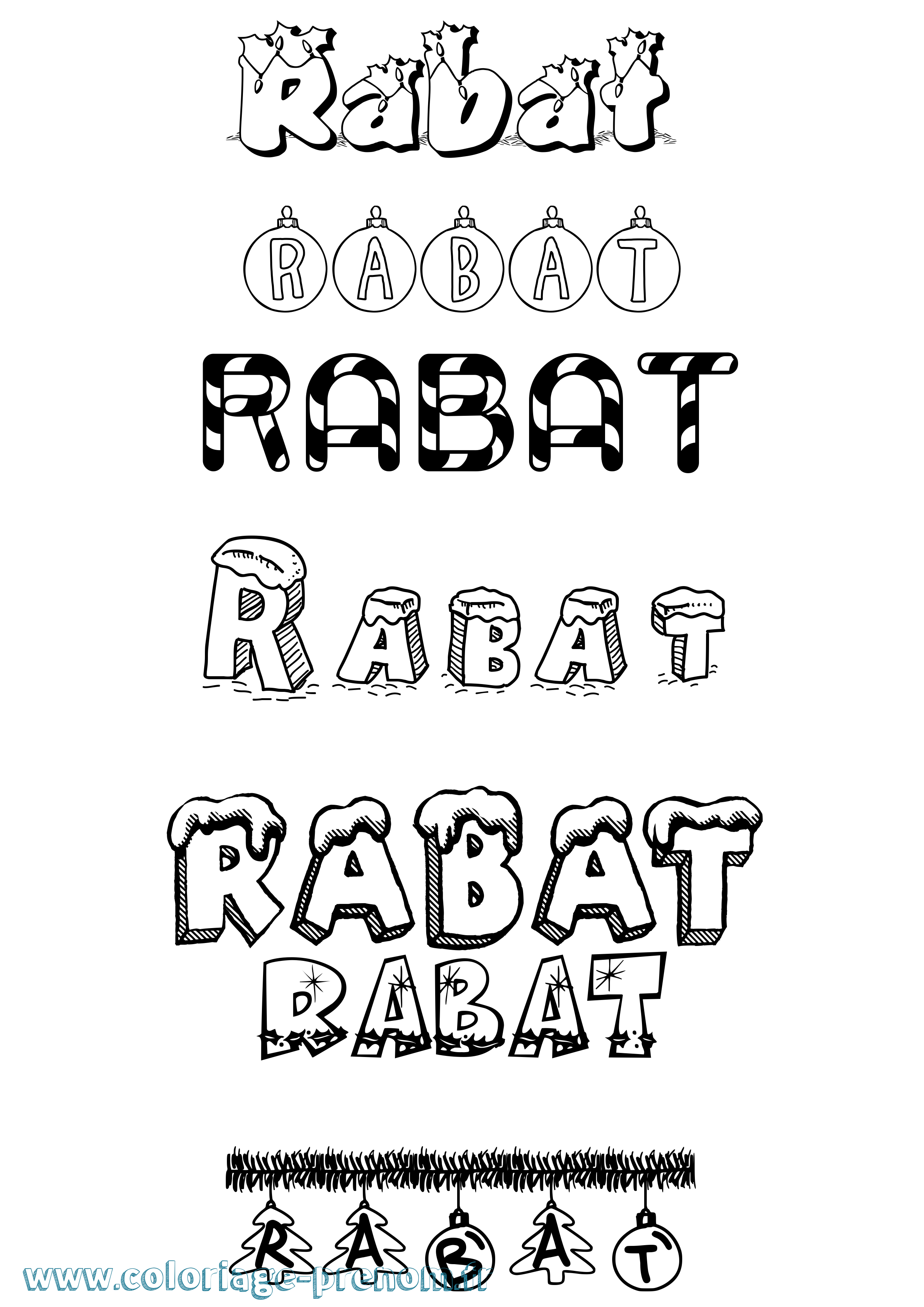 Coloriage Rabat Noël Coloriage prénom Rabat Noël