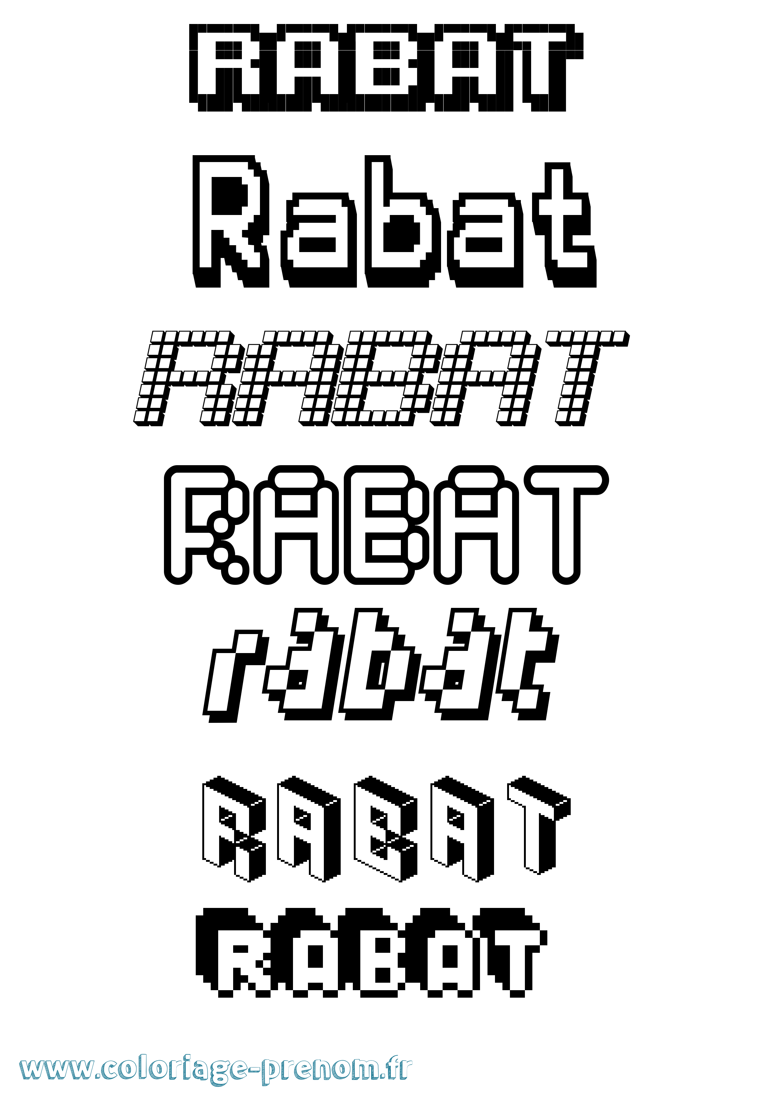 Coloriage Rabat Pixel Coloriage prénom Rabat Pixel