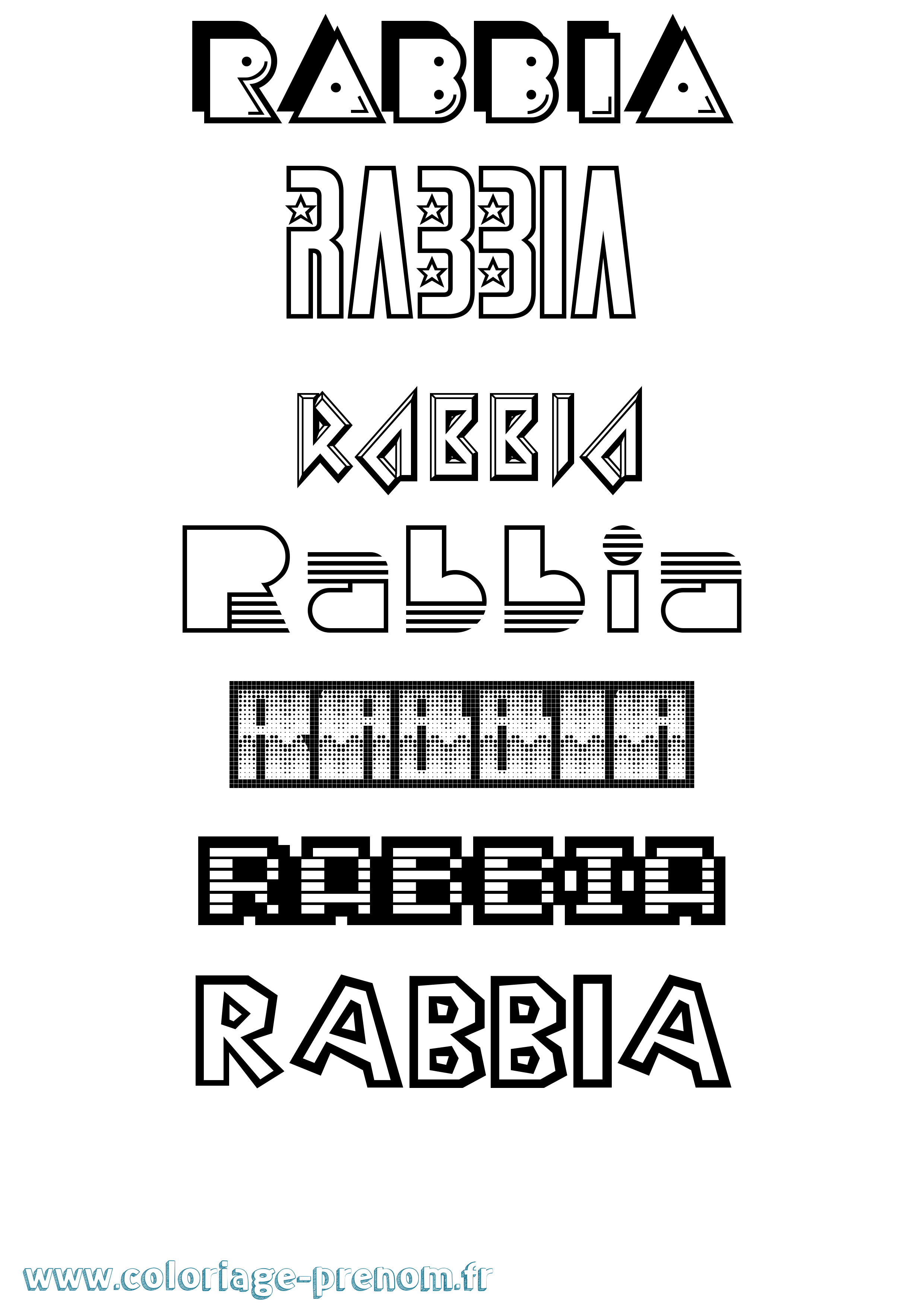 Coloriage Rabbia Jeux Vidéos Coloriage prénom Rabbia Jeux Vidéos