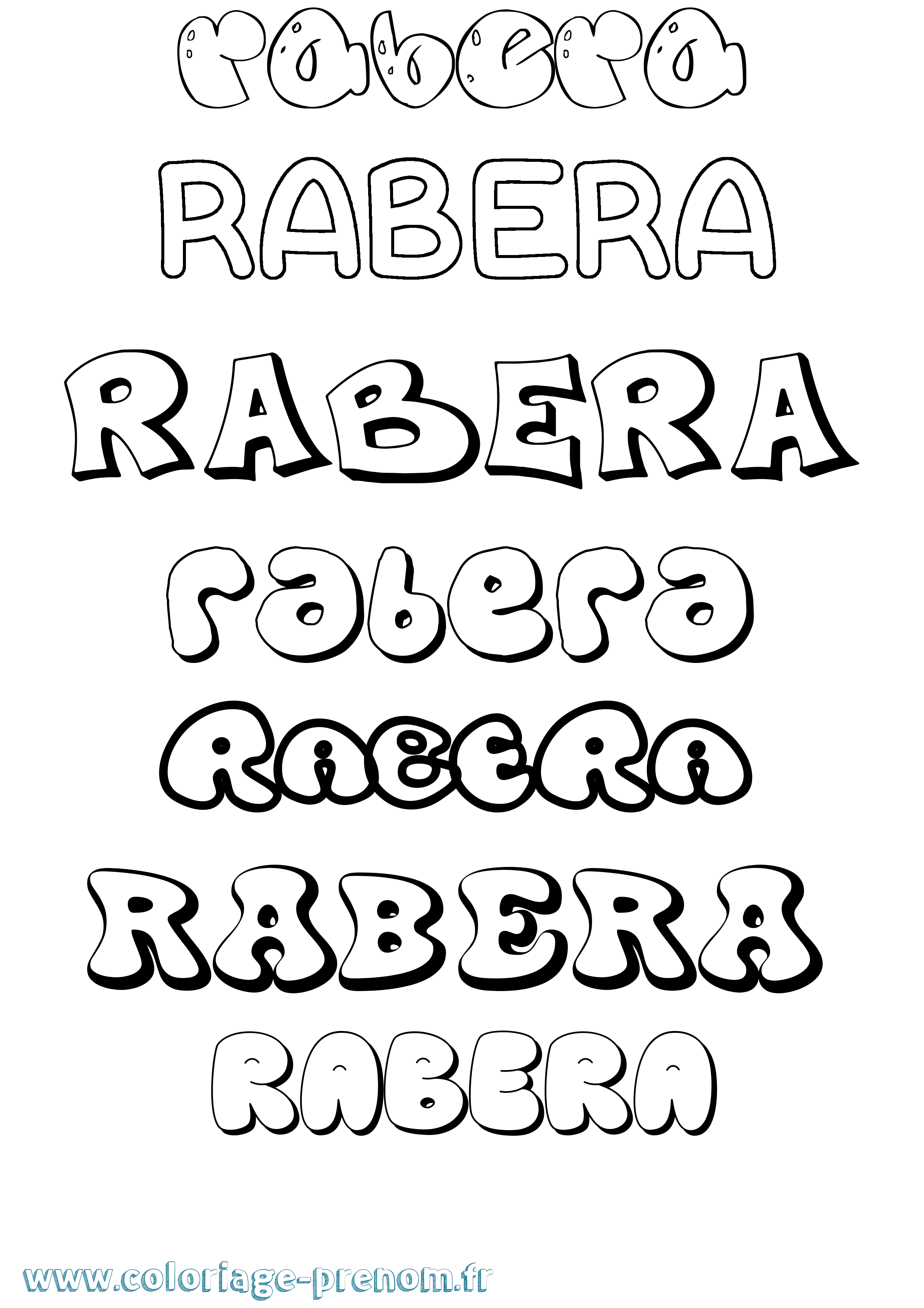 Coloriage Rabera Bubble Coloriage prénom Rabera Bubble