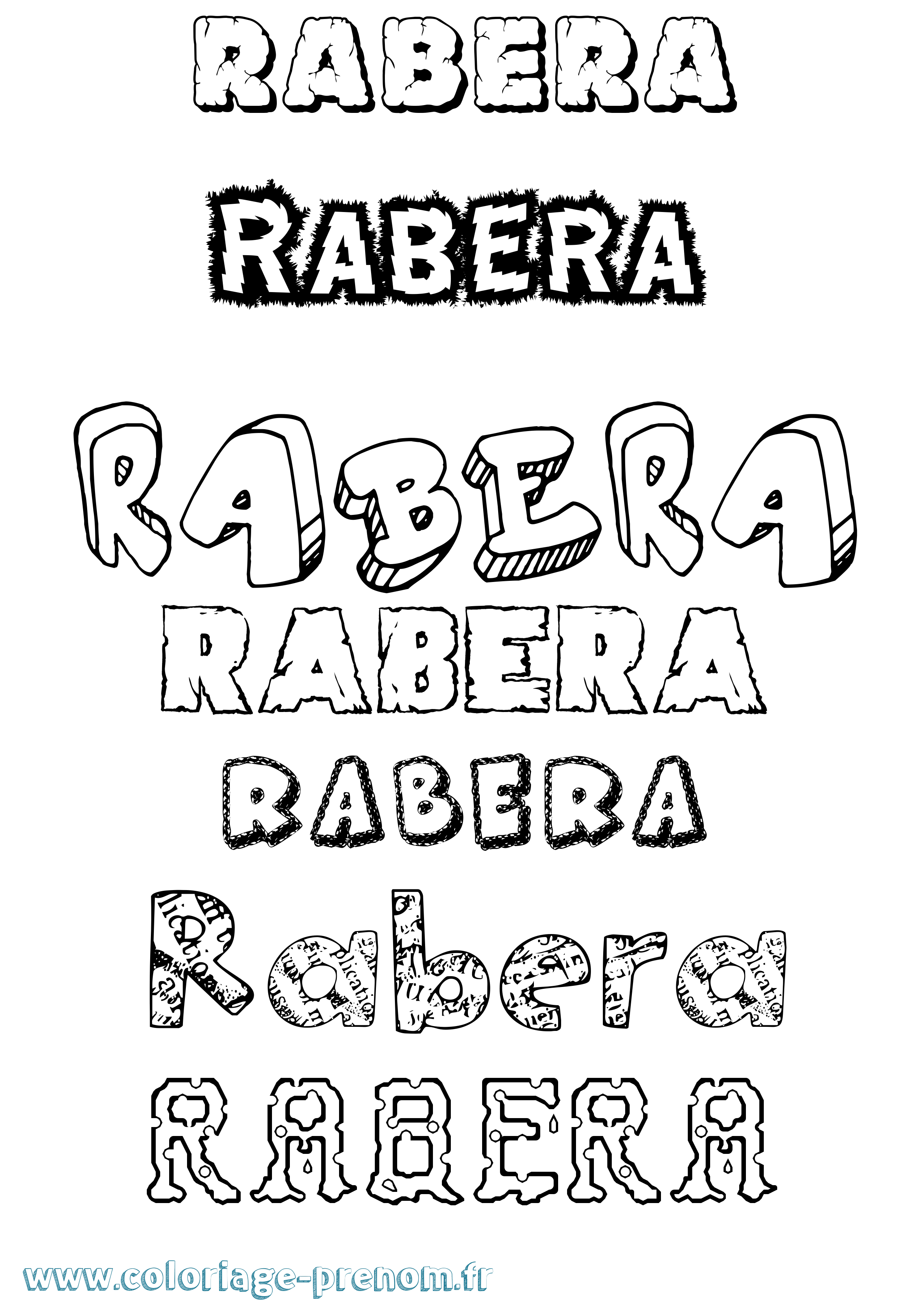Coloriage Rabera Destructuré Coloriage prénom Rabera Destructuré