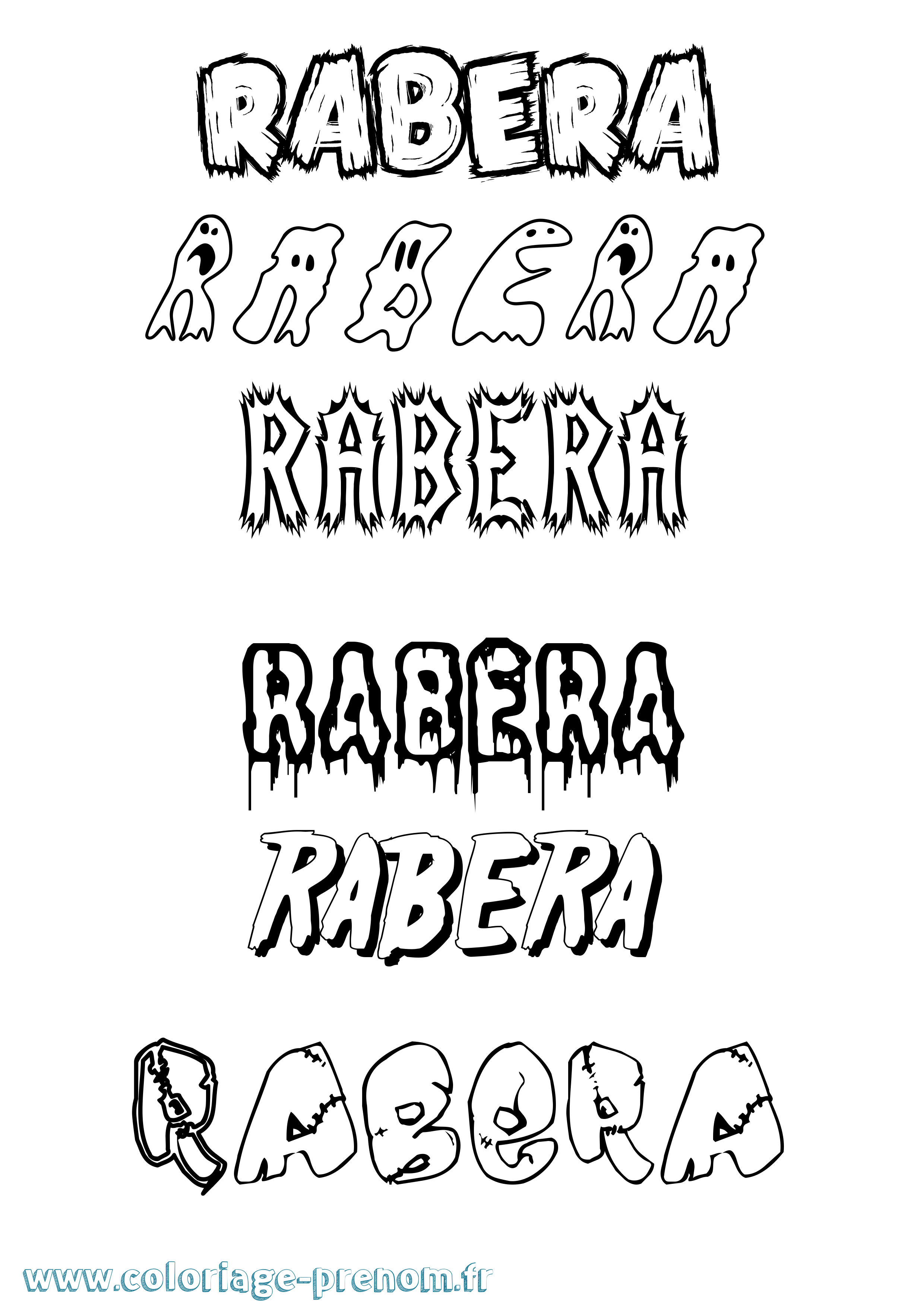 Coloriage Rabera Frisson Coloriage prénom Rabera Frisson