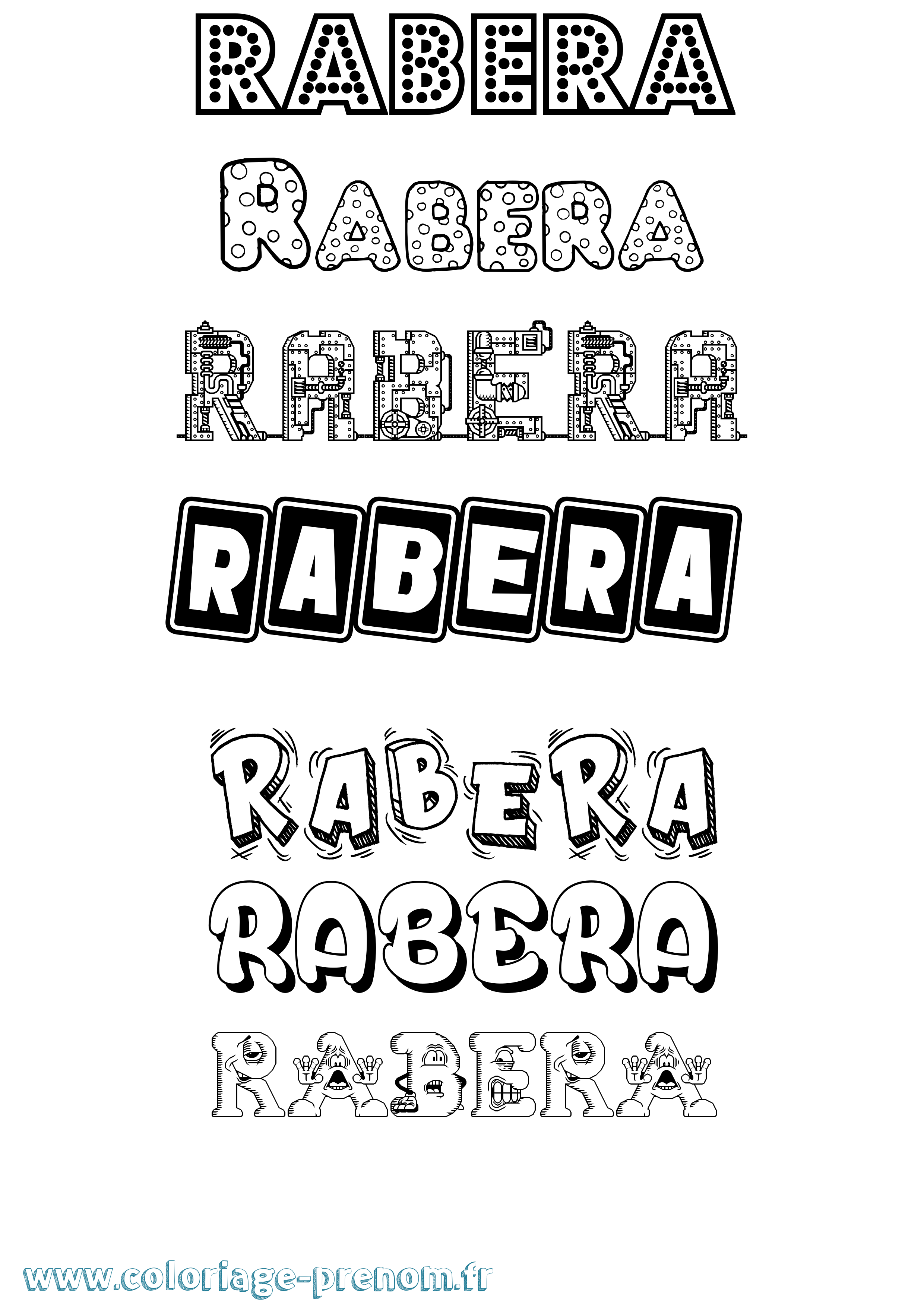 Coloriage Rabera Fun Coloriage prénom Rabera Fun