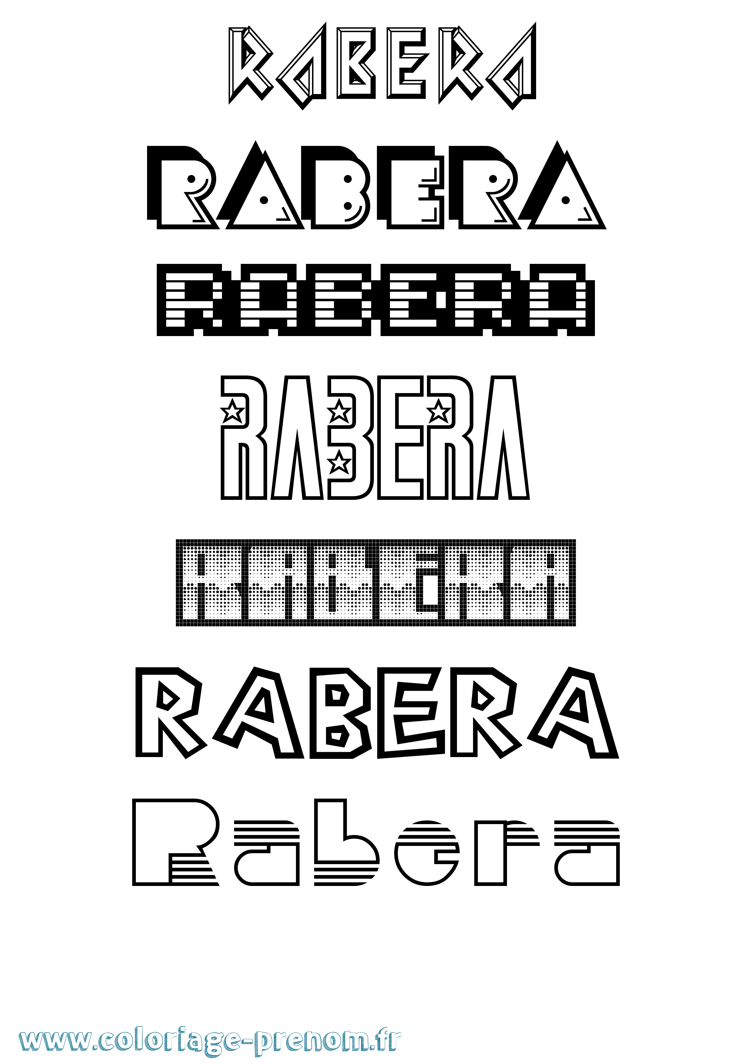 Coloriage Rabera Jeux Vidéos Coloriage prénom Rabera Jeux Vidéos