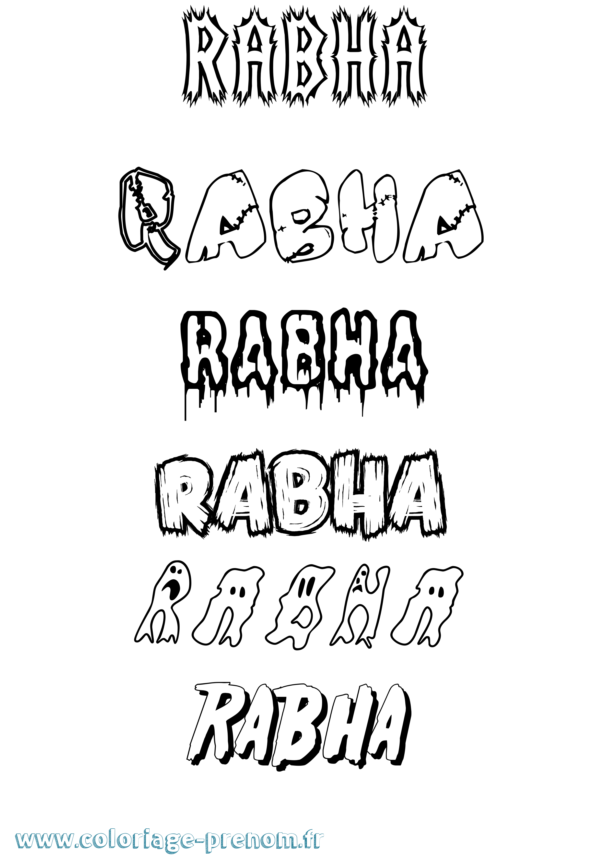 Coloriage Rabha Frisson Coloriage prénom Rabha Frisson