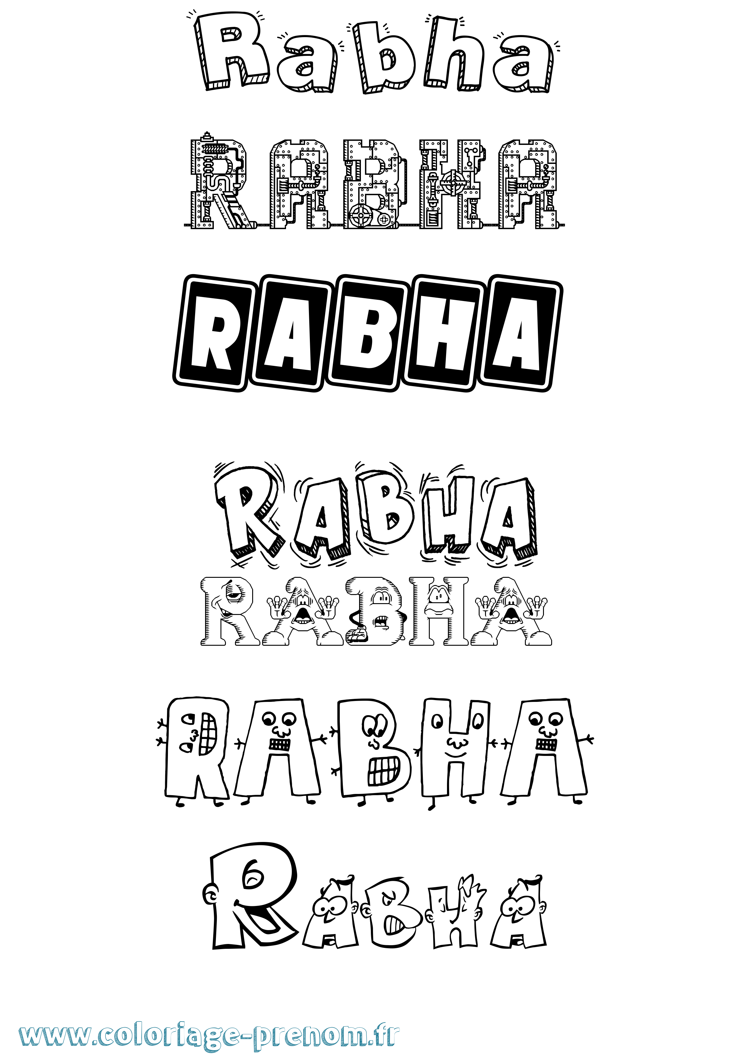 Coloriage Rabha Fun Coloriage prénom Rabha Fun
