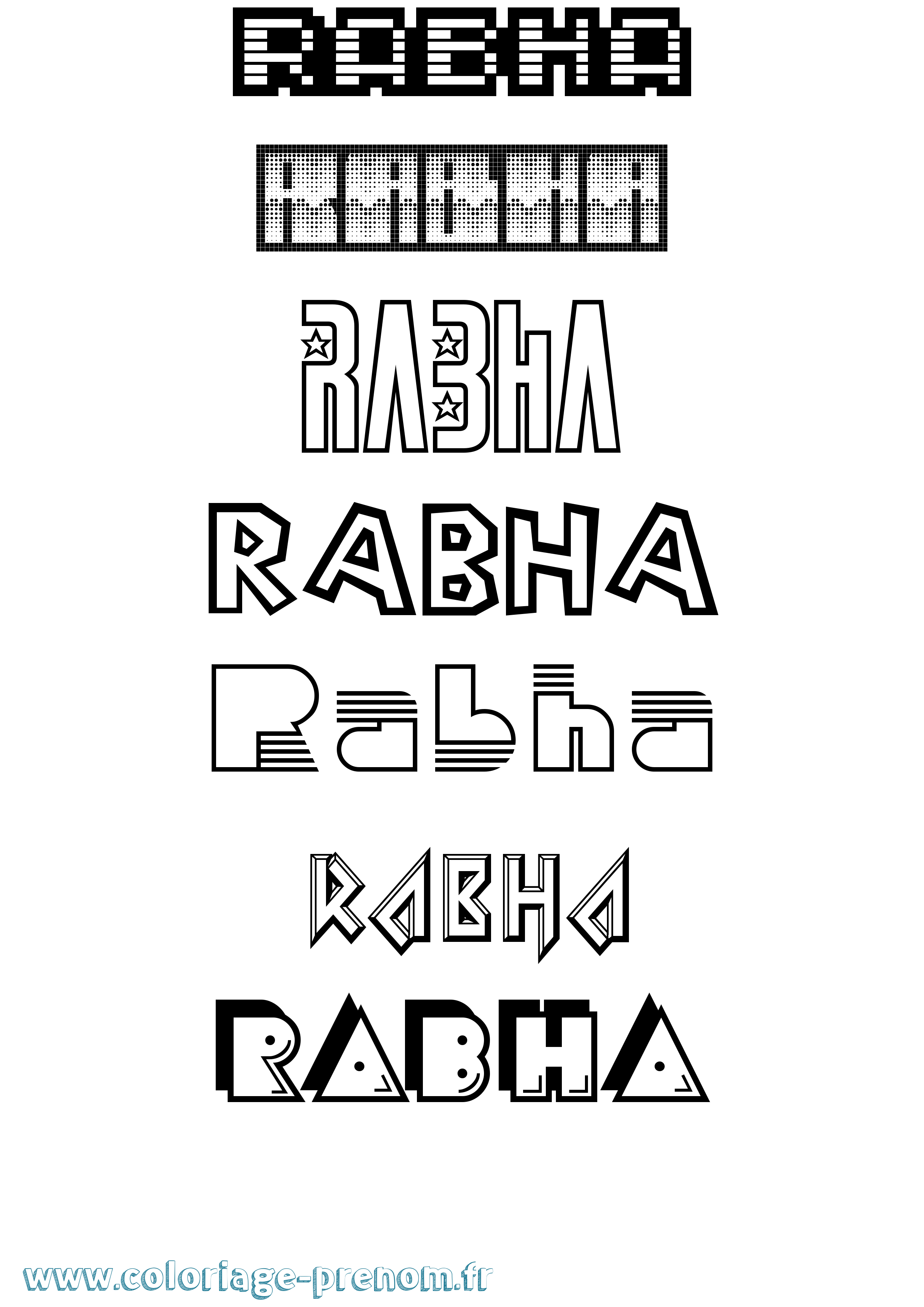 Coloriage Rabha Jeux Vidéos Coloriage prénom Rabha Jeux Vidéos