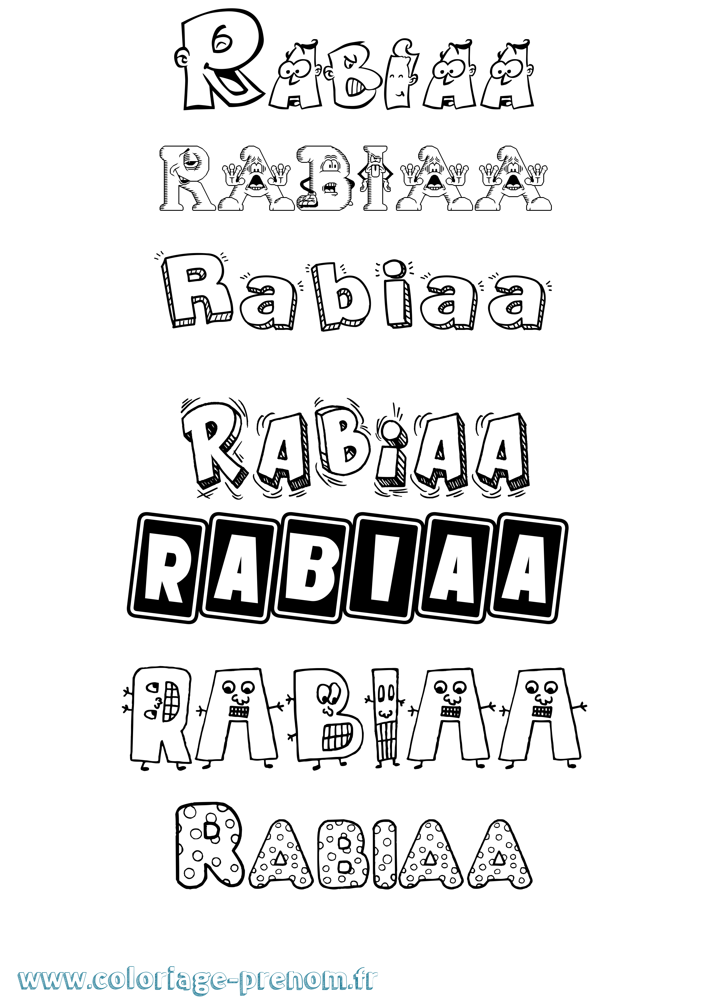 Coloriage Rabiaa Fun Coloriage prénom Rabiaa Fun