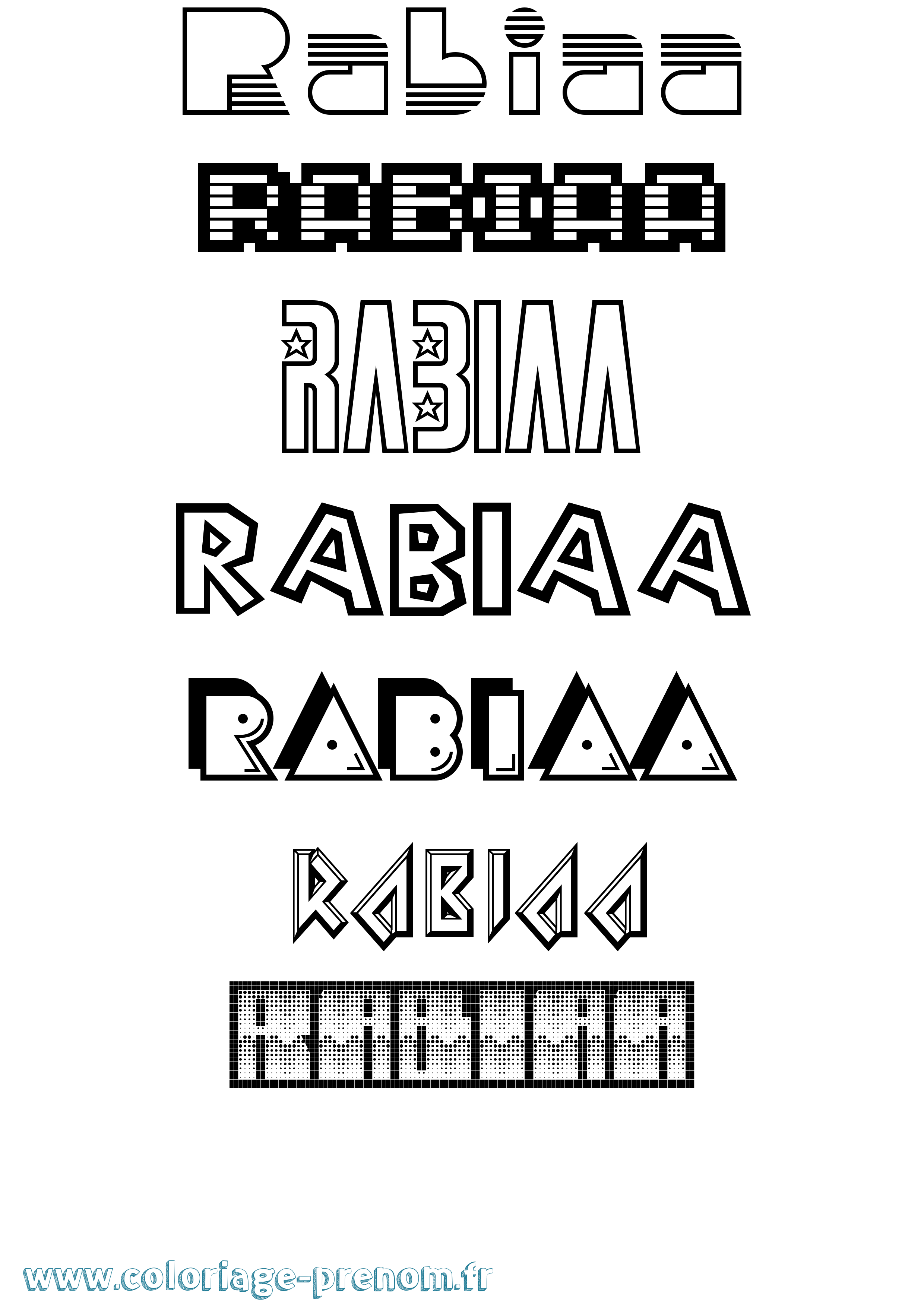 Coloriage Rabiaa Jeux Vidéos Coloriage prénom Rabiaa Jeux Vidéos