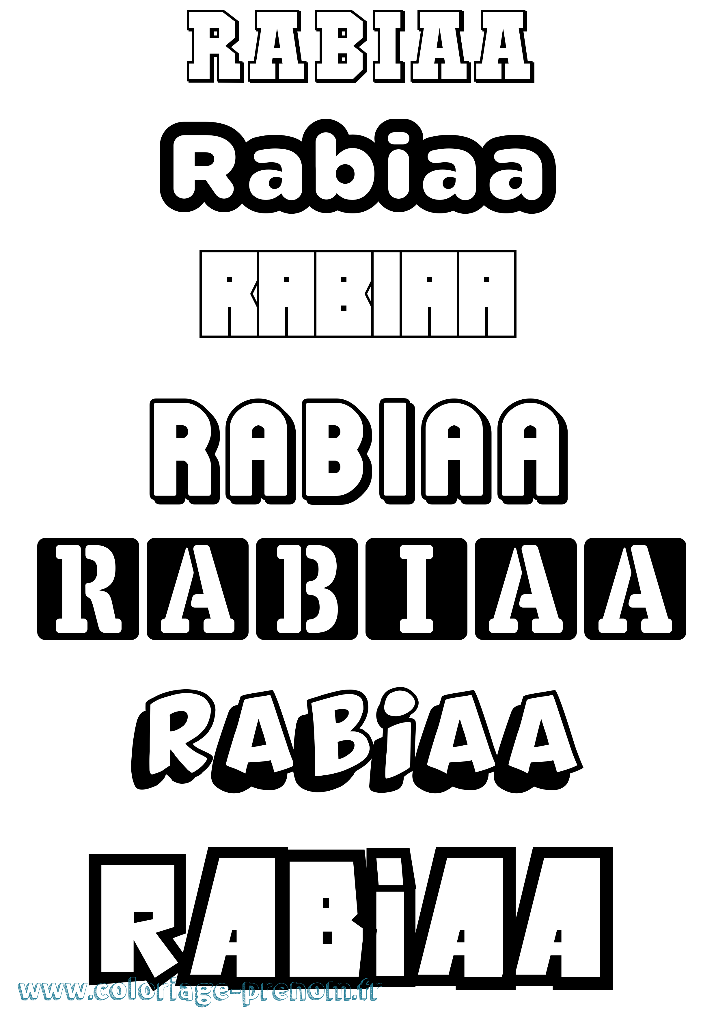 Coloriage Rabiaa Simple Coloriage prénom Rabiaa Simple
