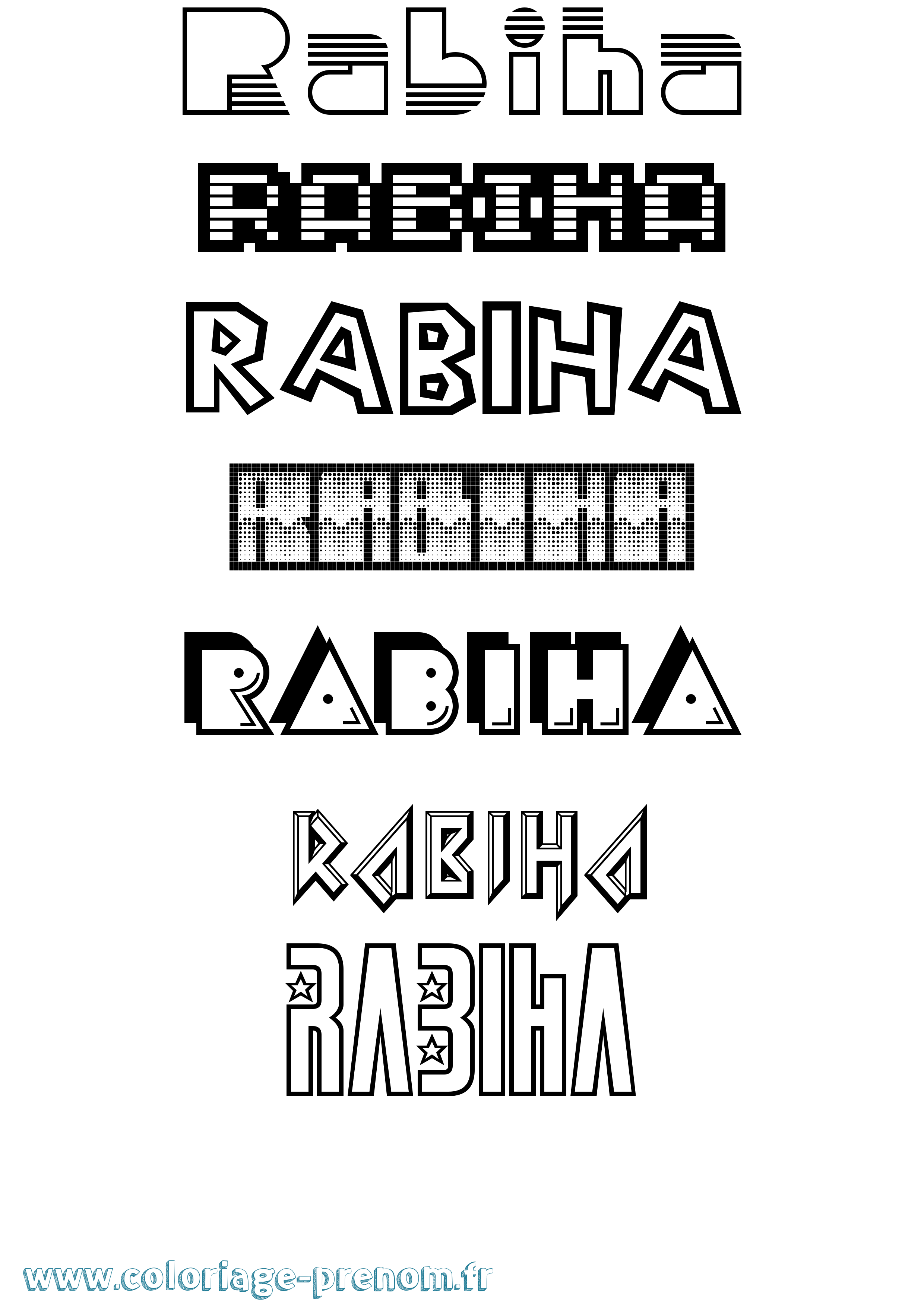 Coloriage Rabiha Jeux Vidéos Coloriage prénom Rabiha Jeux Vidéos