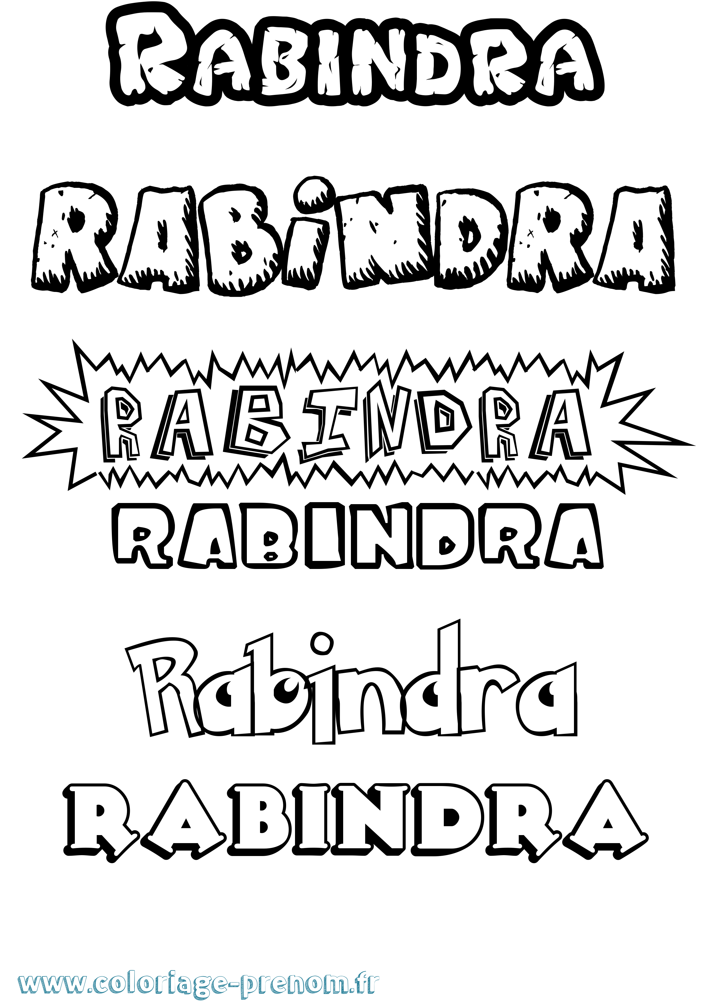 Coloriage prénom Rabindra Dessin Animé
