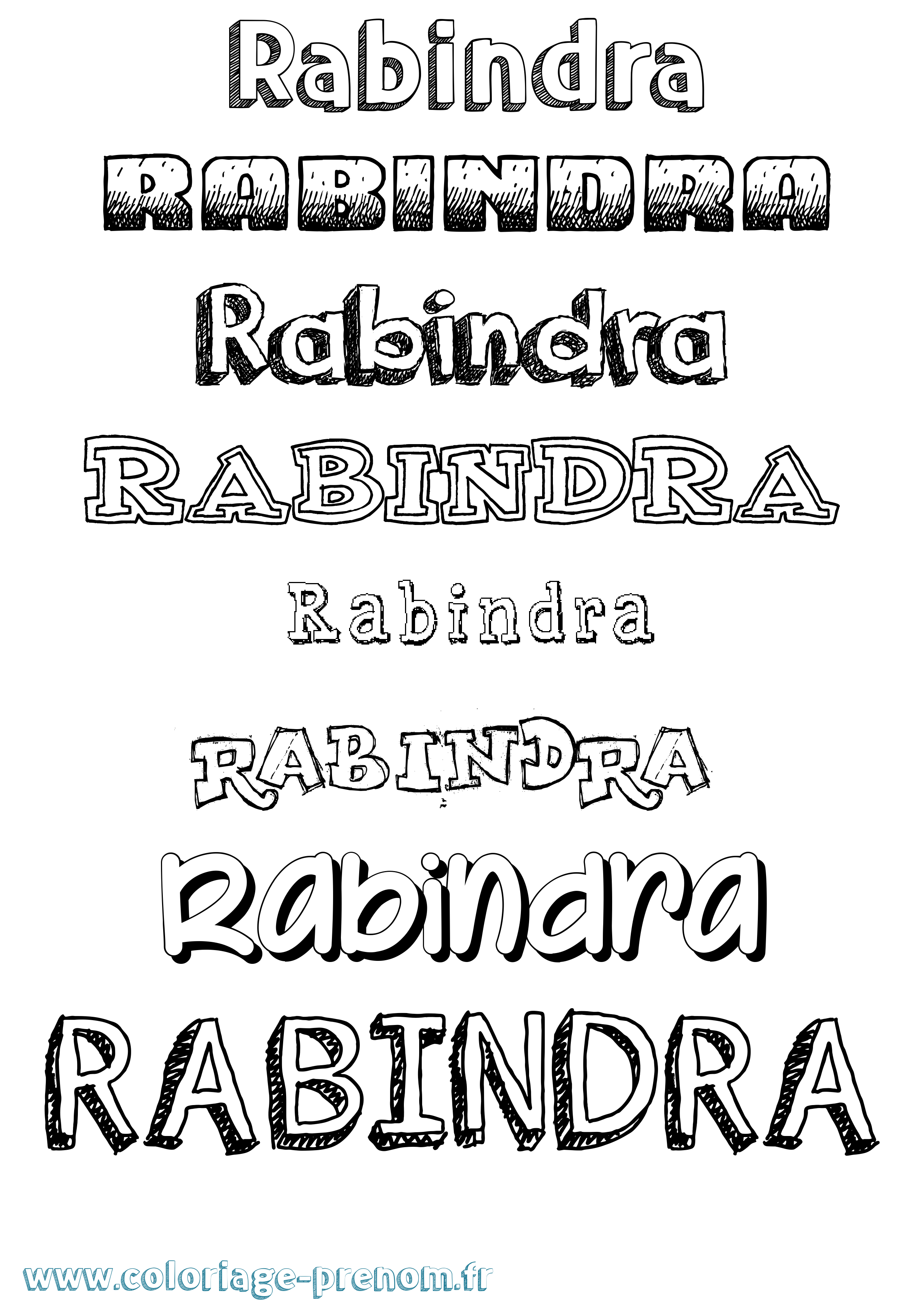 Coloriage prénom Rabindra Dessiné