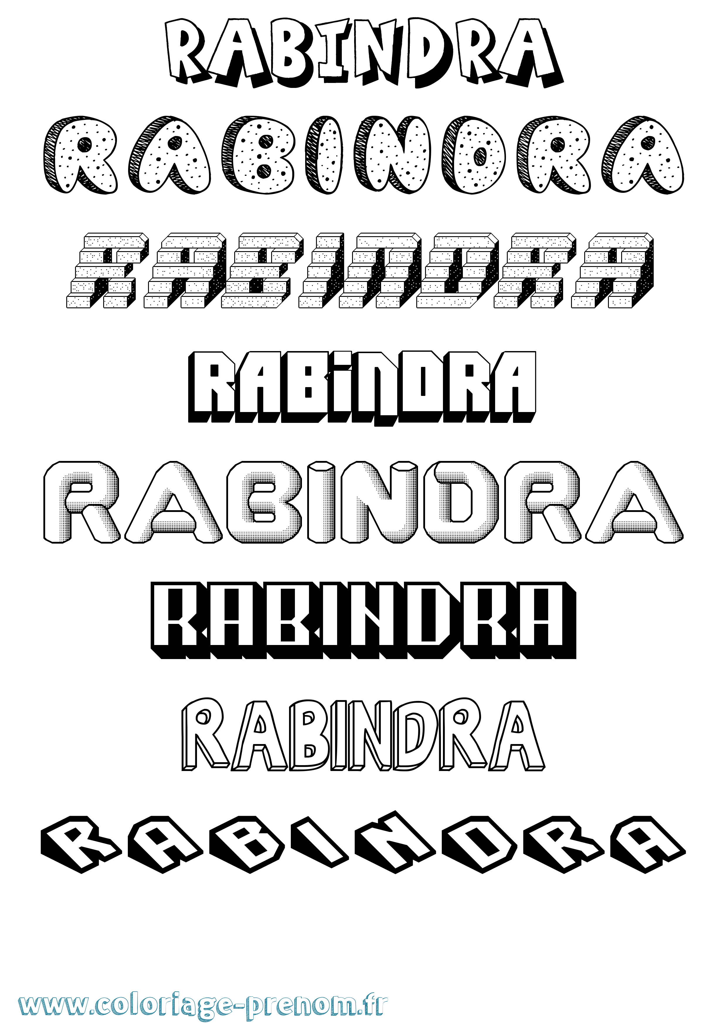 Coloriage prénom Rabindra Effet 3D