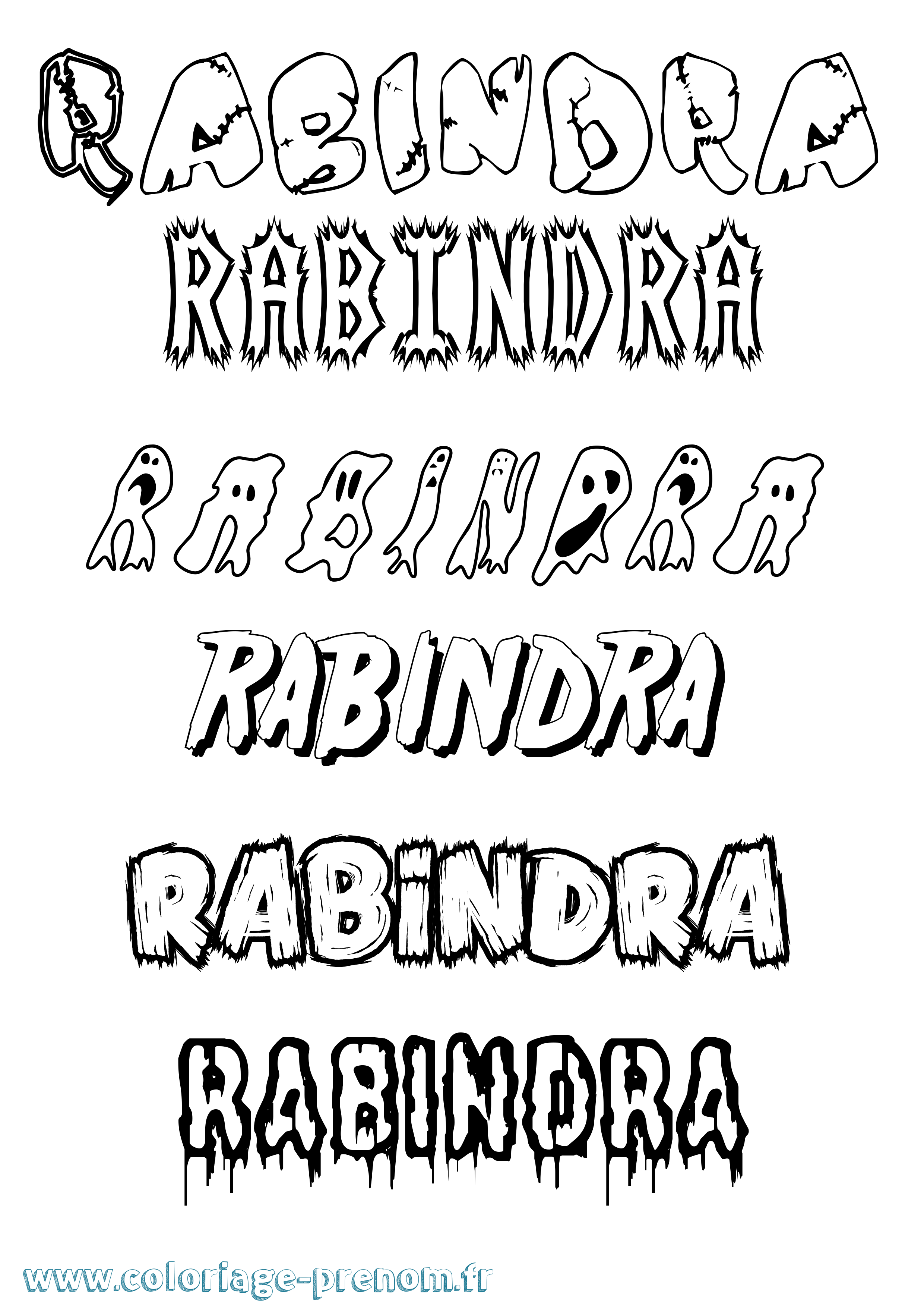 Coloriage prénom Rabindra Frisson