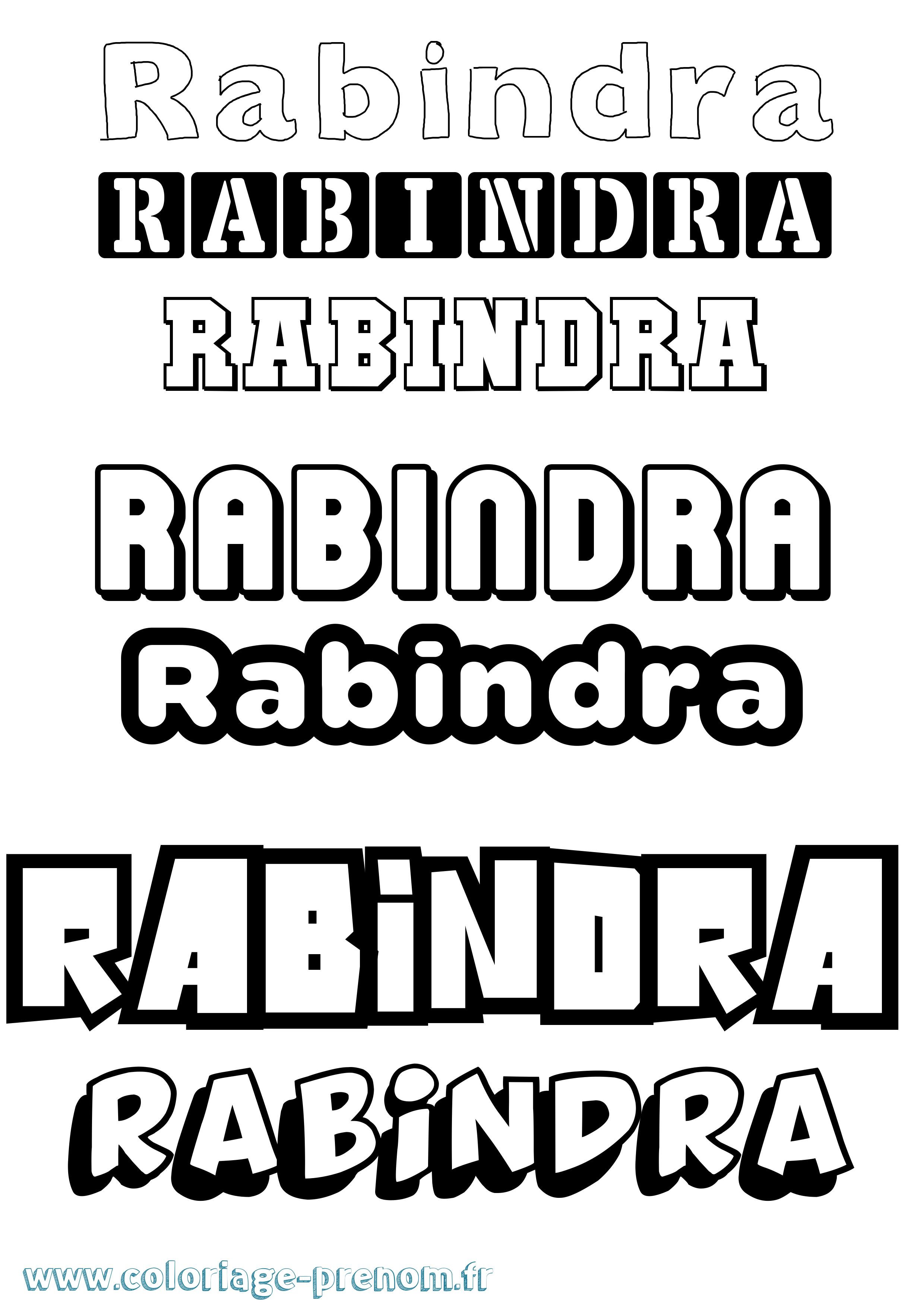 Coloriage prénom Rabindra Simple